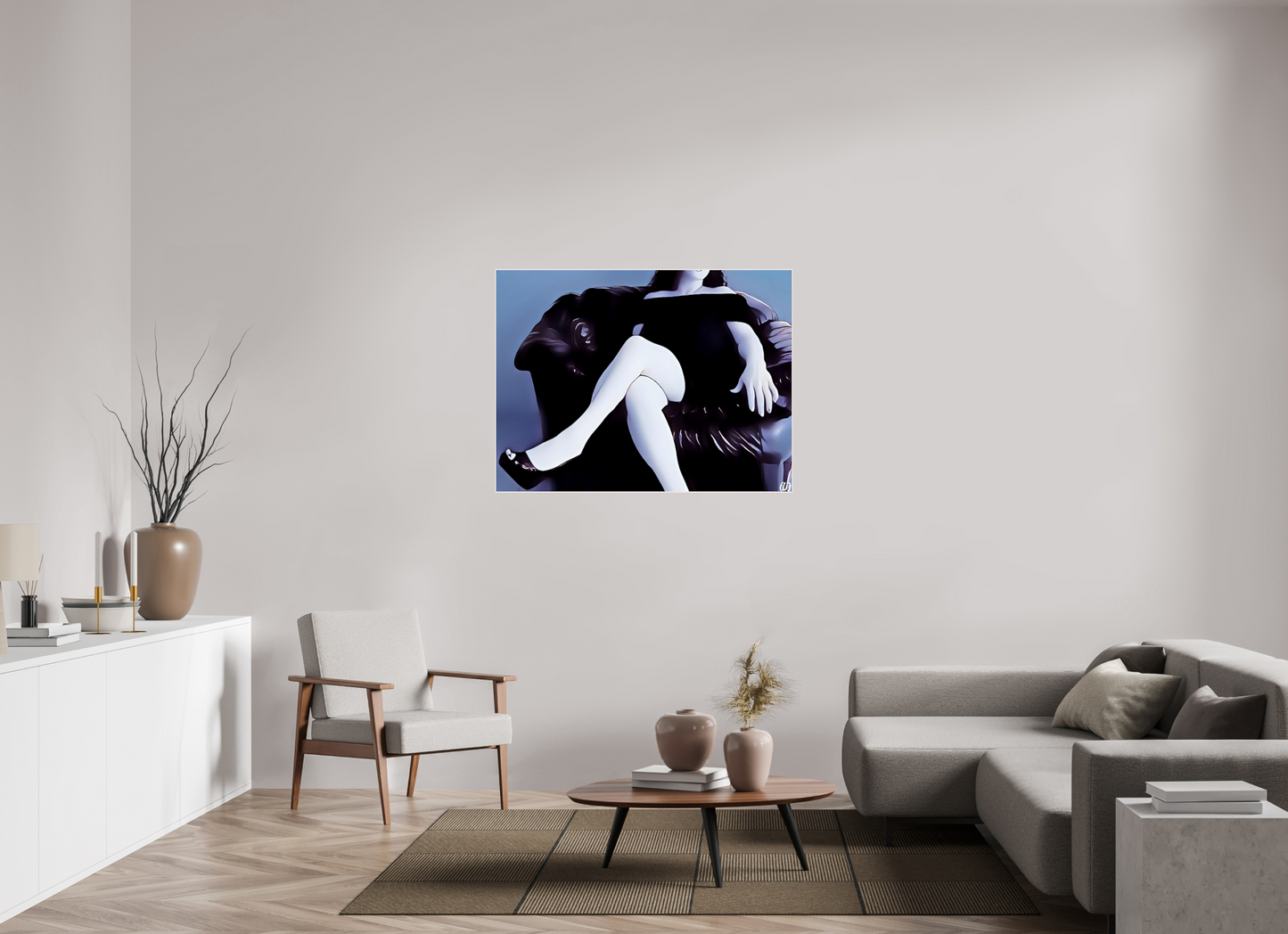 Assise sur le Mystère – Élégance et Glamour