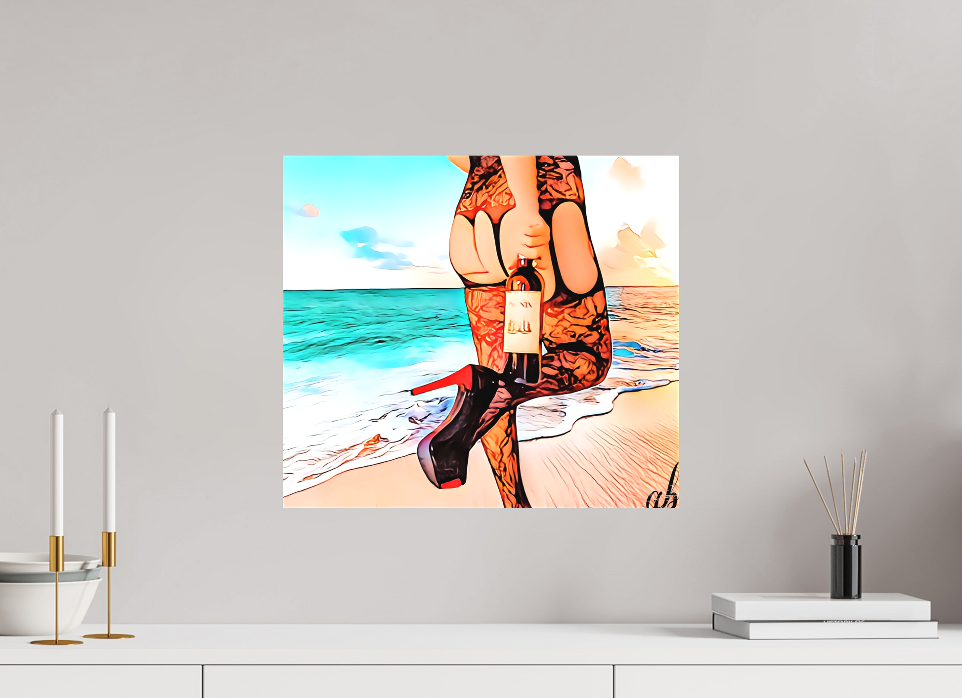 45,1 x 40 cm, Sublimation textile Entre deux mondes