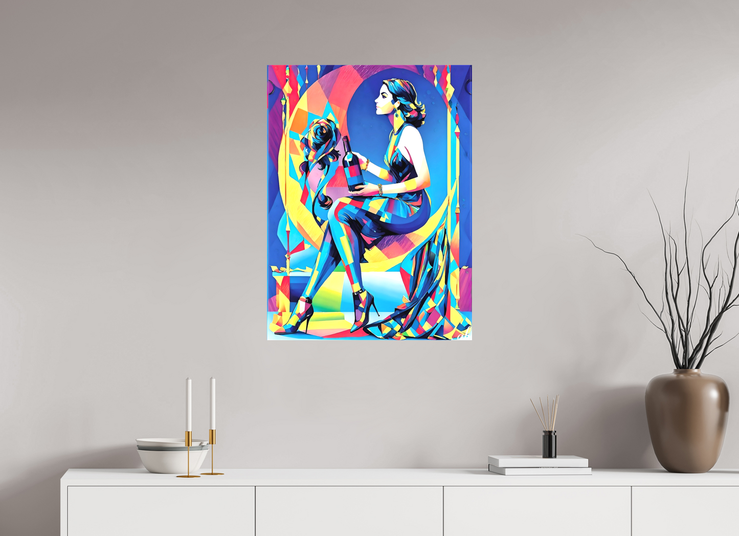 60 x 80,9 cm, Sublimation textile Ivresse Chromatique – L’Art de la Couleur et de la Féminité