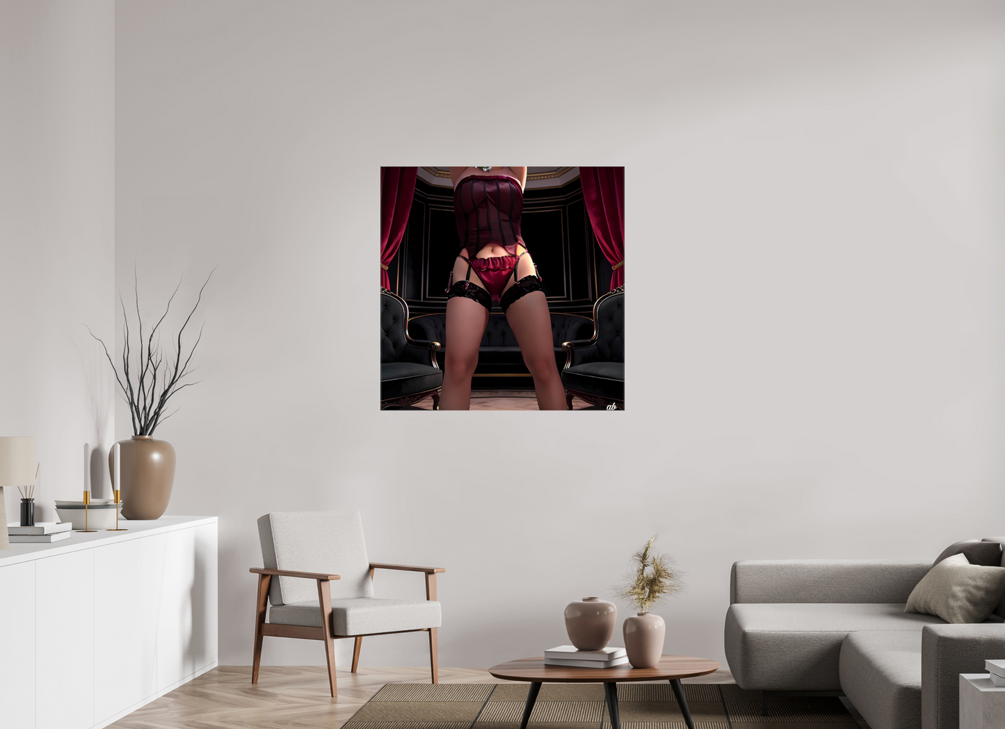 100 x 100 cm, Toile brillante La Chambre des Désirs