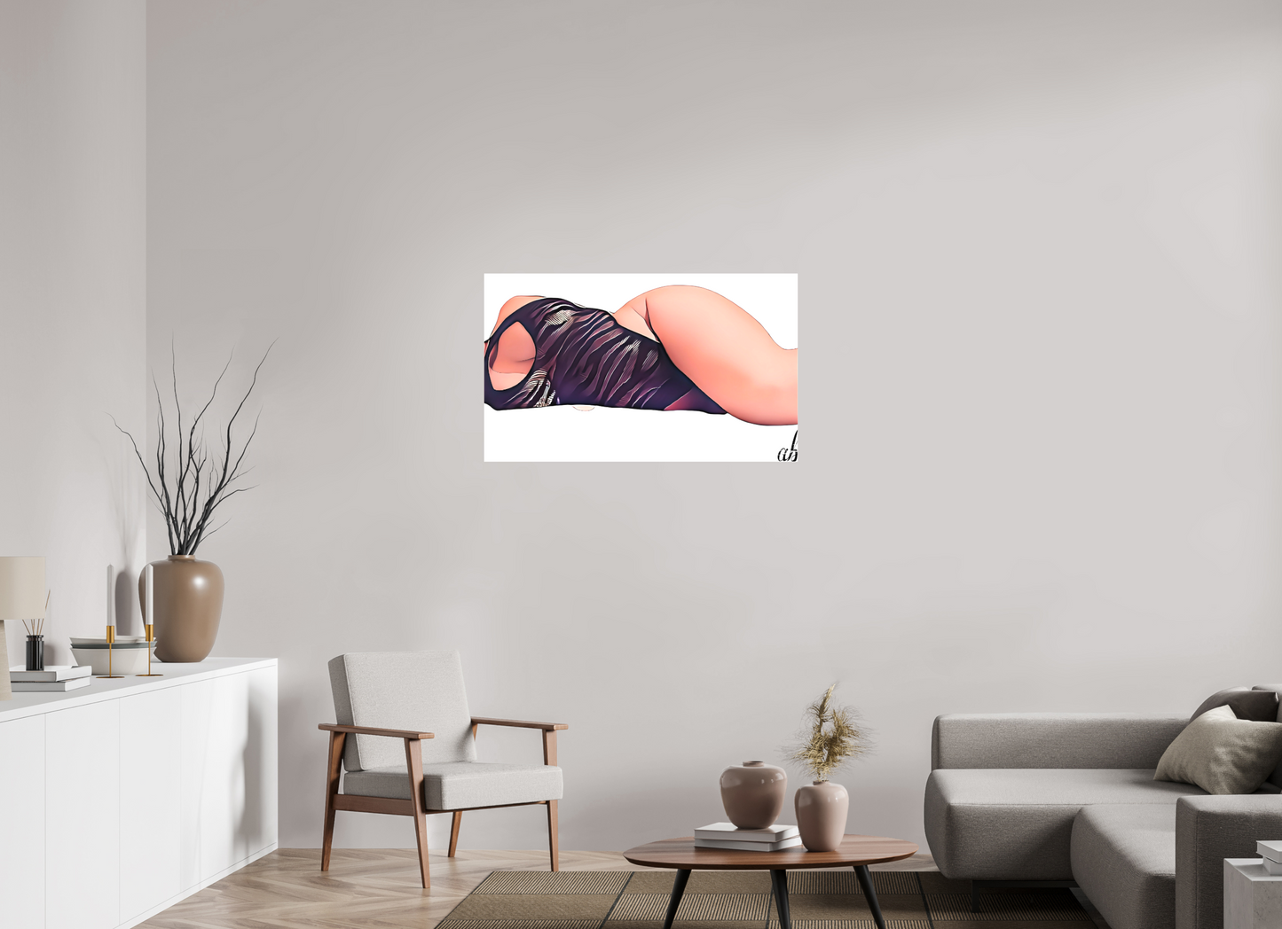 100,7 x 60 cm, Sublimation textile Les courbes du silence