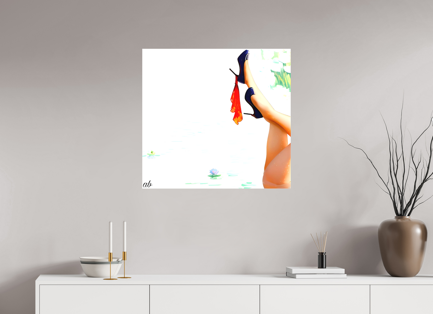 74,4 x 70 cm, Toile textile Nymphéa Glamour