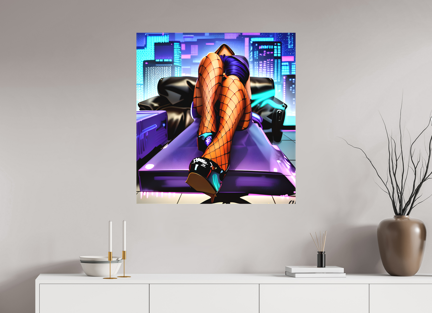 80 x 86,2 cm, Toile matte Neon Seduction