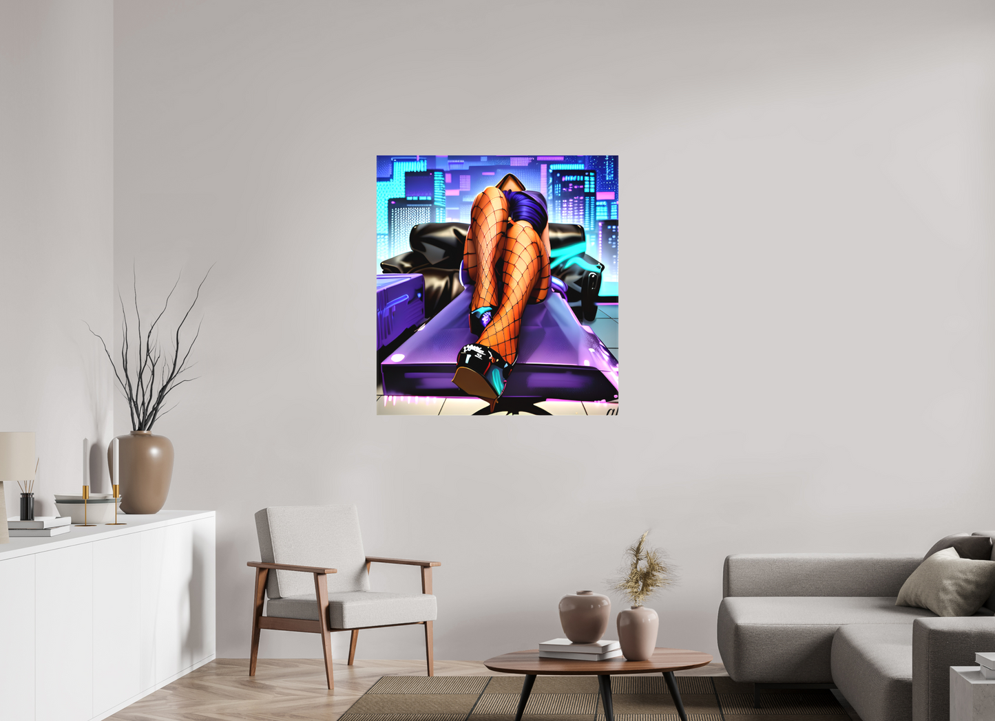 100 x 107,7 cm, Toile matte Neon Seduction