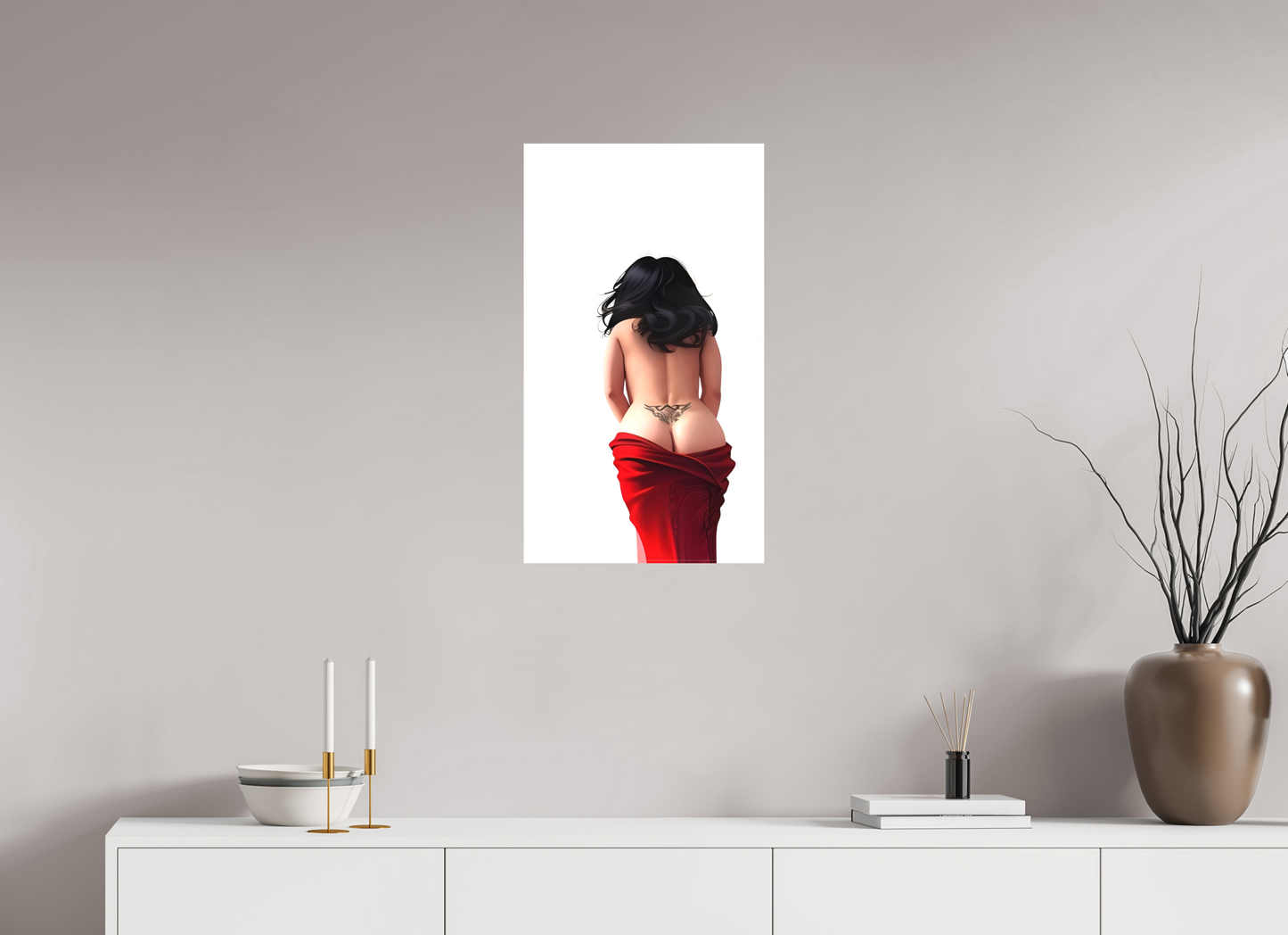 40 x 70,6 cm, TOILE MATTE Sous le Voile Écarlate