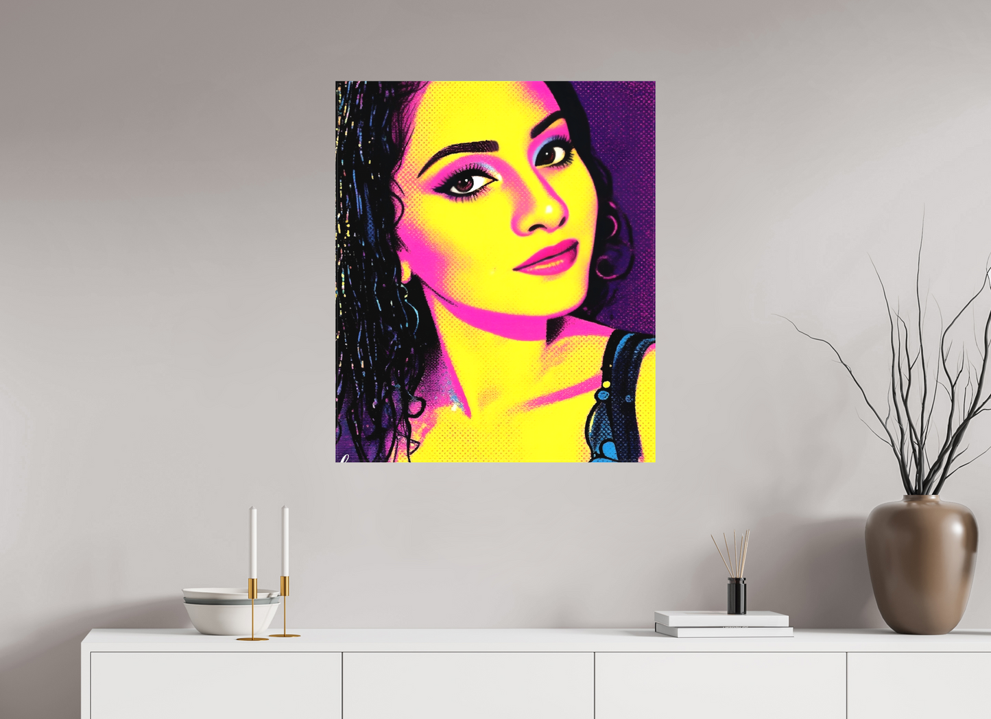 70 x 83,6 cm, Toile matte Éclat Pop – Portrait Néon
