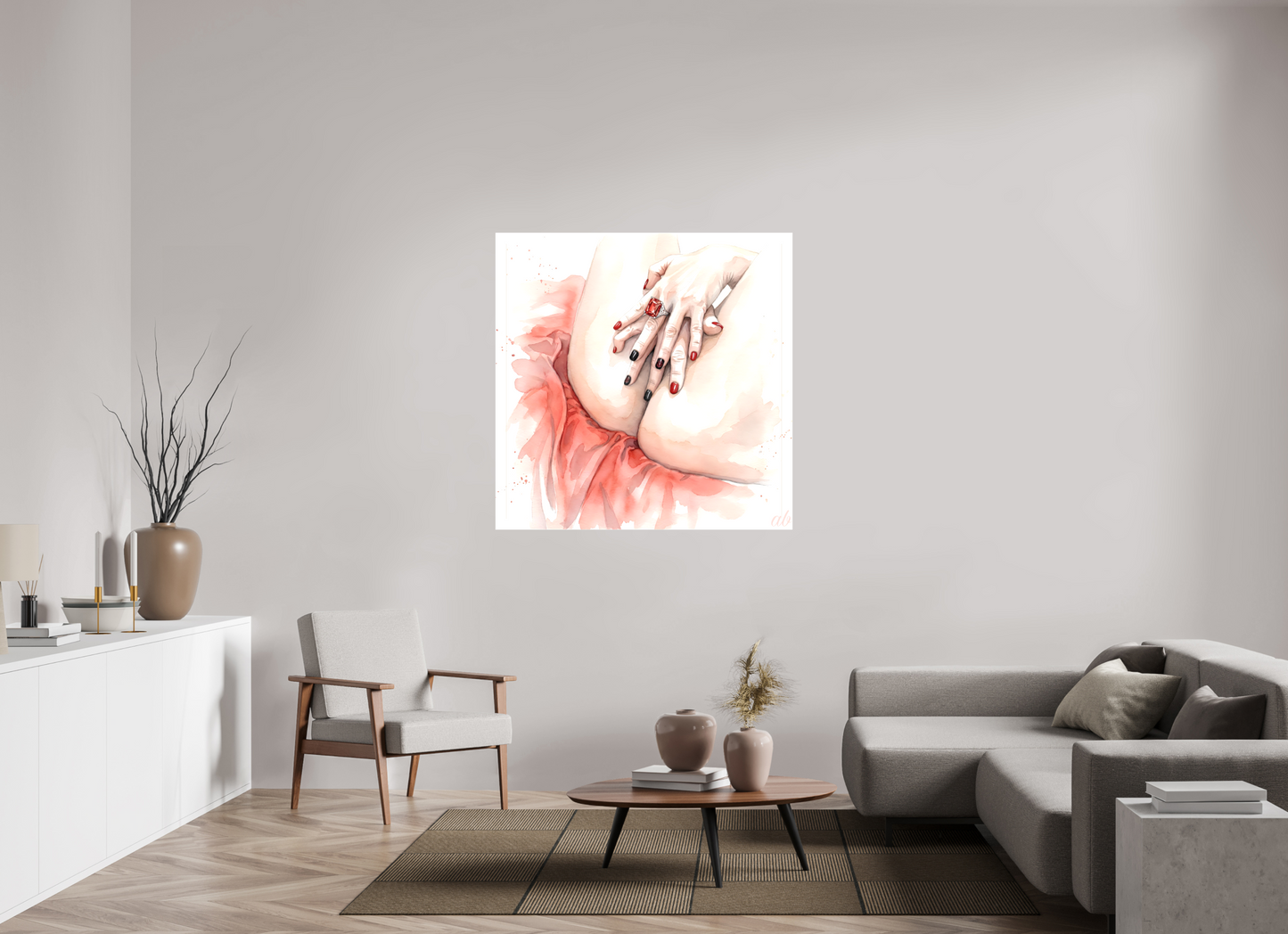120 x 120 cm, Toile brillante Le Secret de la Peau