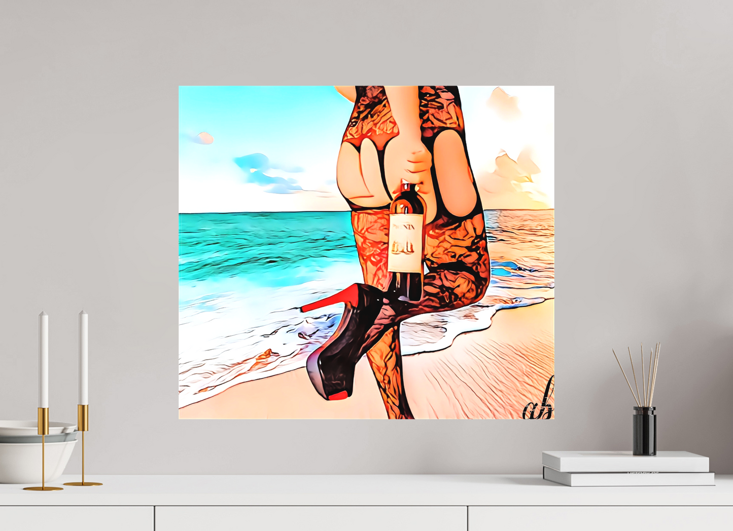 56,4 x 50 cm, Sublimation textile Entre deux mondes