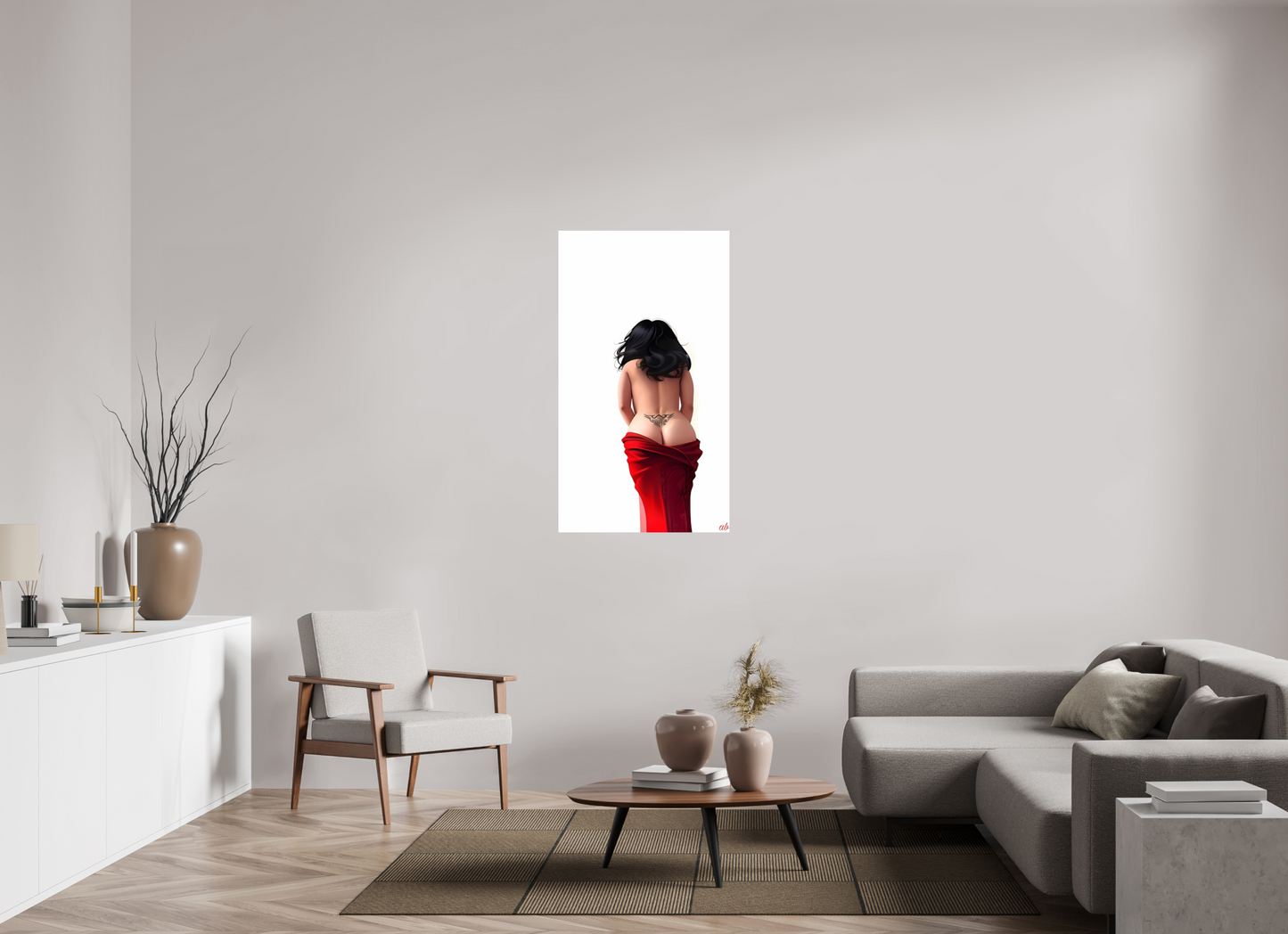 70 x 123,5 cm, Format Photo à encadrer soi-même Sous le Voile Écarlate