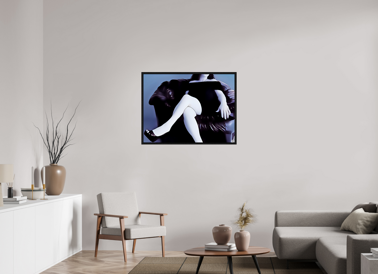 Assise sur le Mystère – Élégance et Glamour