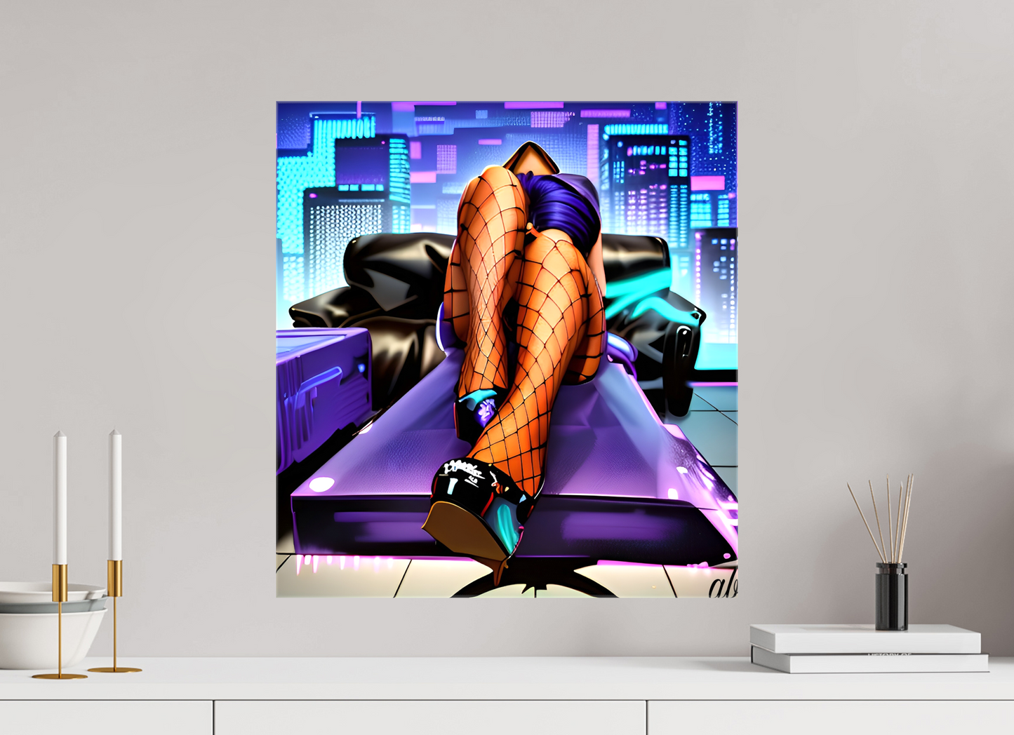 50 x 53,9 cm, Toile brillante Neon Seduction