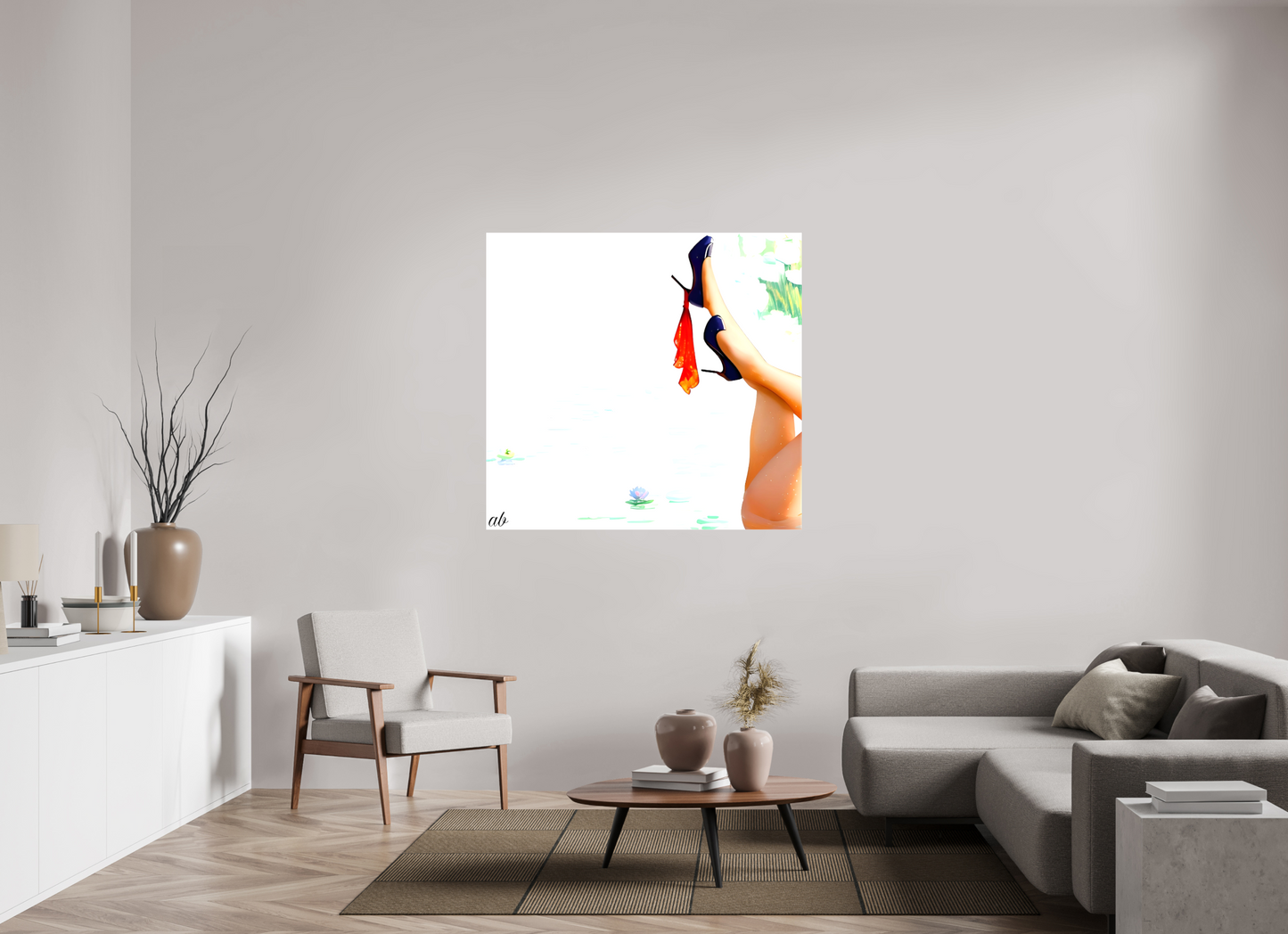 127,6 x 120 cm, Toile brillante Nymphéa Glamour