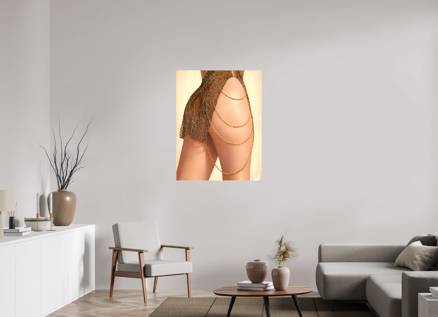 80 x 103,7 cm, Toile brillante Éclat Doré - Maille d'Or