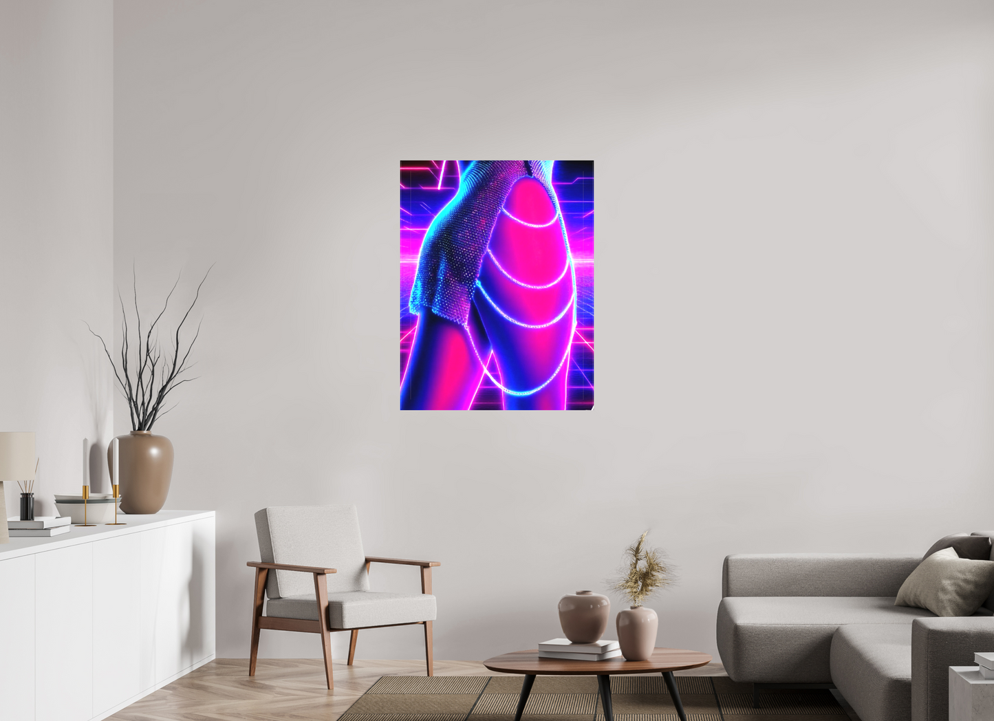 80 x 103,5 cm, TOILE MATTE Neon Dream