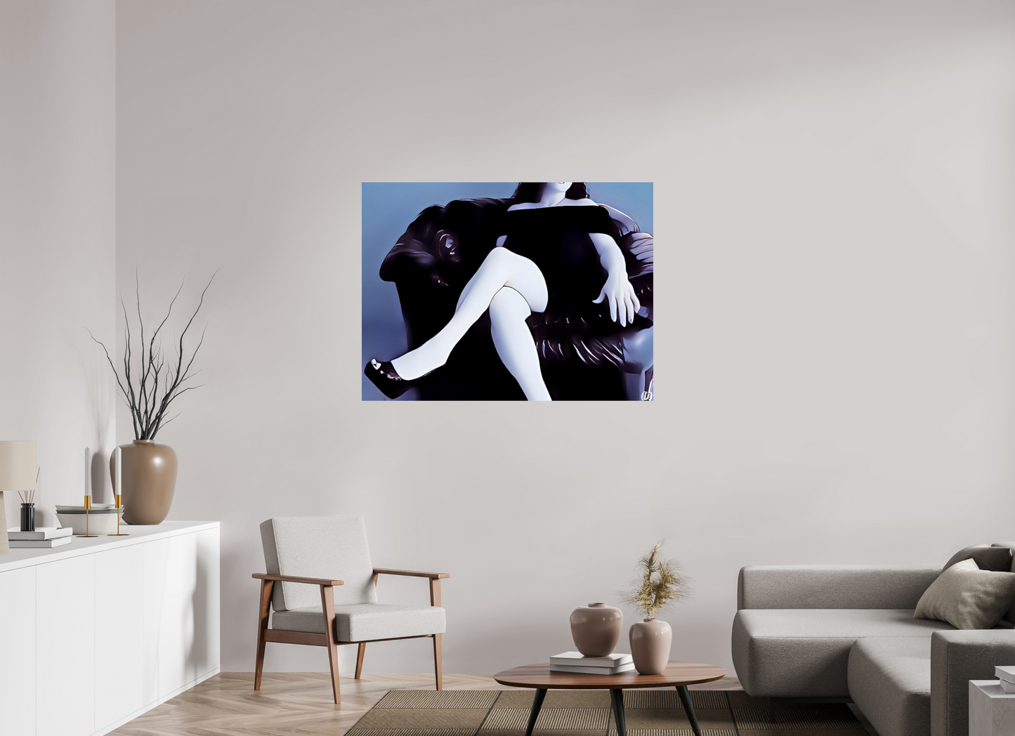 120 x 90 cm, FORMAT PHOTO Assise sur le Mystère – Élégance et Glamour