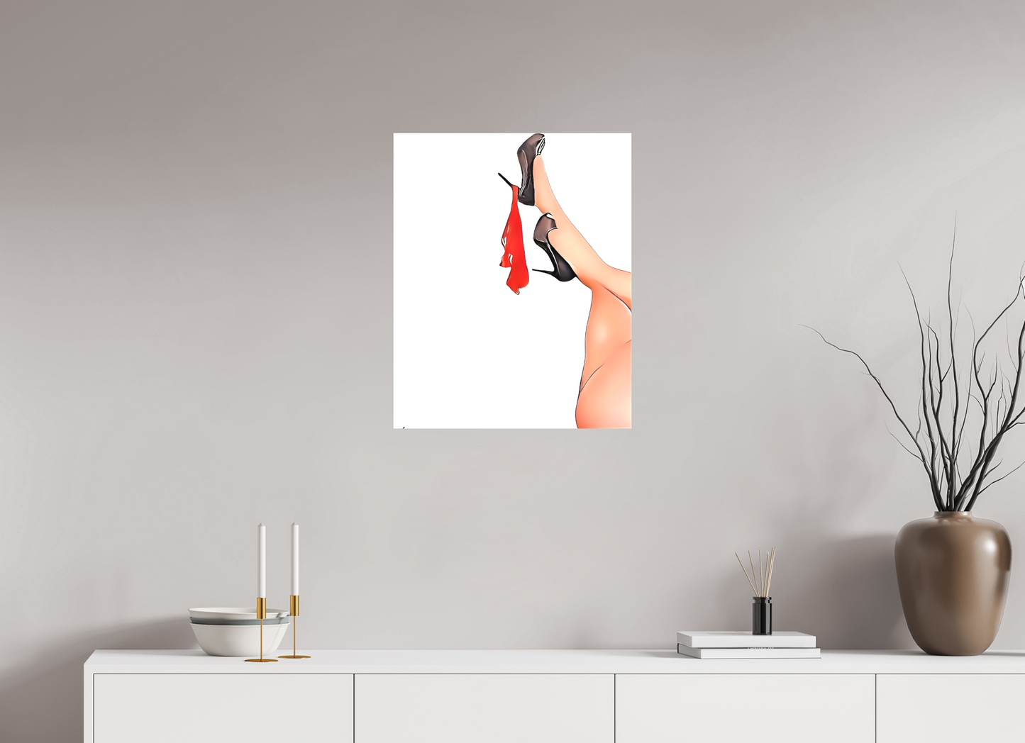 50 x 62,4 cm, TOILE MATTE Élégance suspendue
