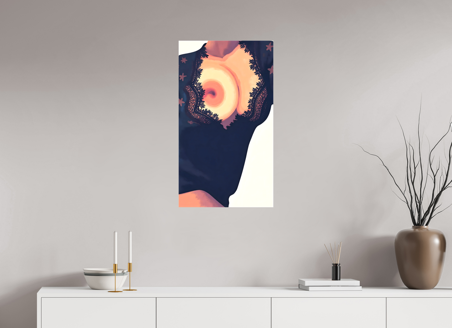 45 x 80 cm, Toile matte Éclat Intime – Dentelle & Désir