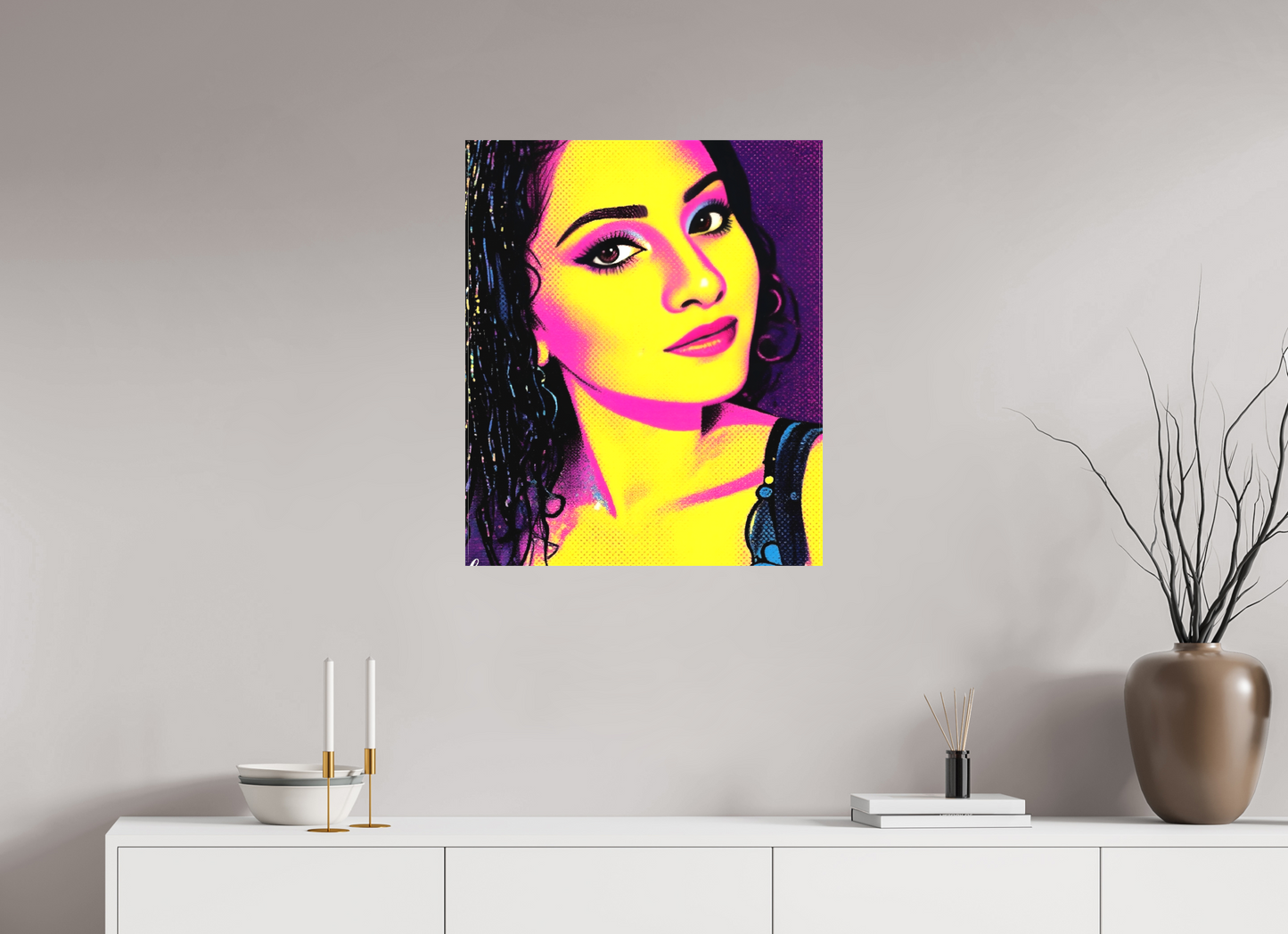 60 x 71,7 cm, Toile matte Éclat Pop – Portrait Néon