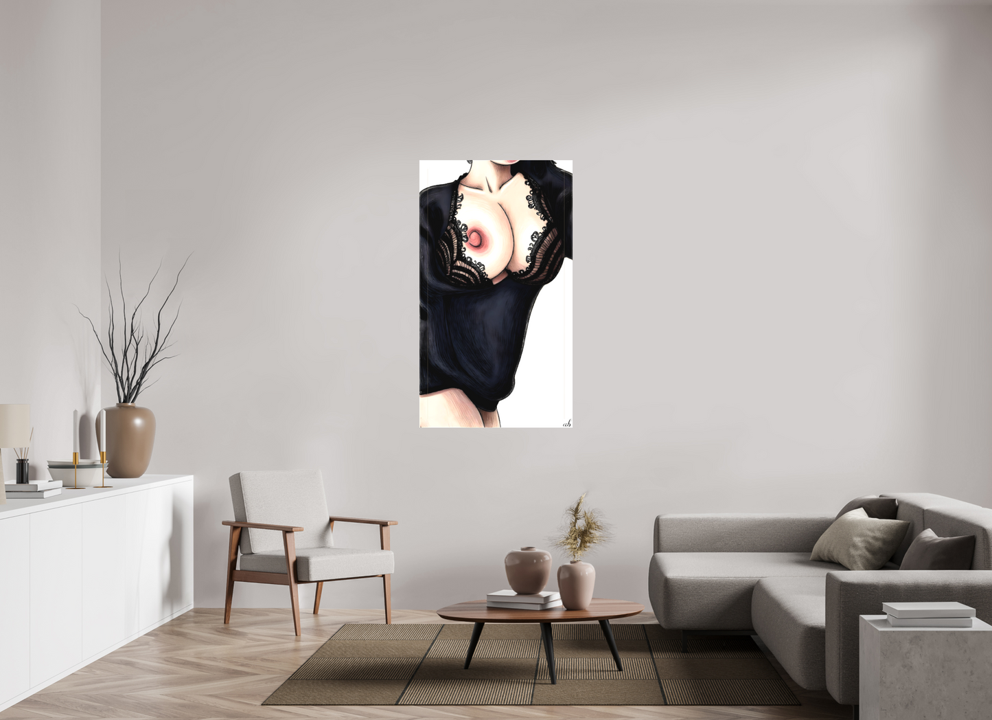 80 x 140,4 cm, Sublimation textile Dentelle dévoilée – L’audace du charme