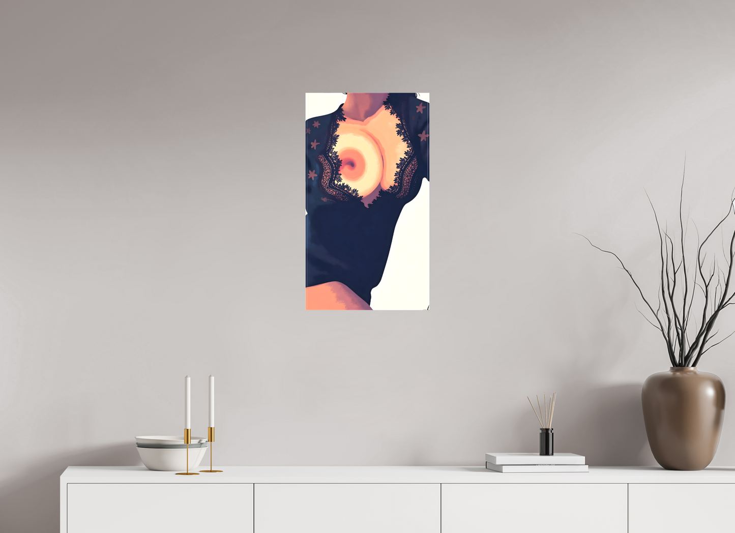 36 x 64 cm, Sublimation textile Éclat Intime – Dentelle & Désir