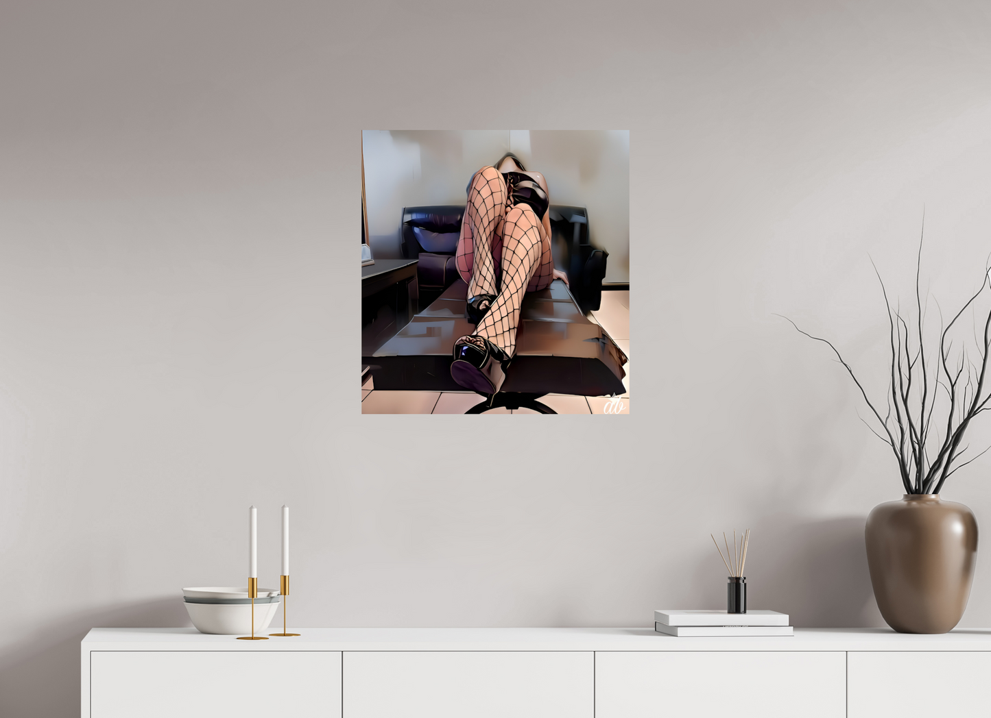 60 x 63,7 cm, Format Photo Jeux d’Ombres – Élégance Captive