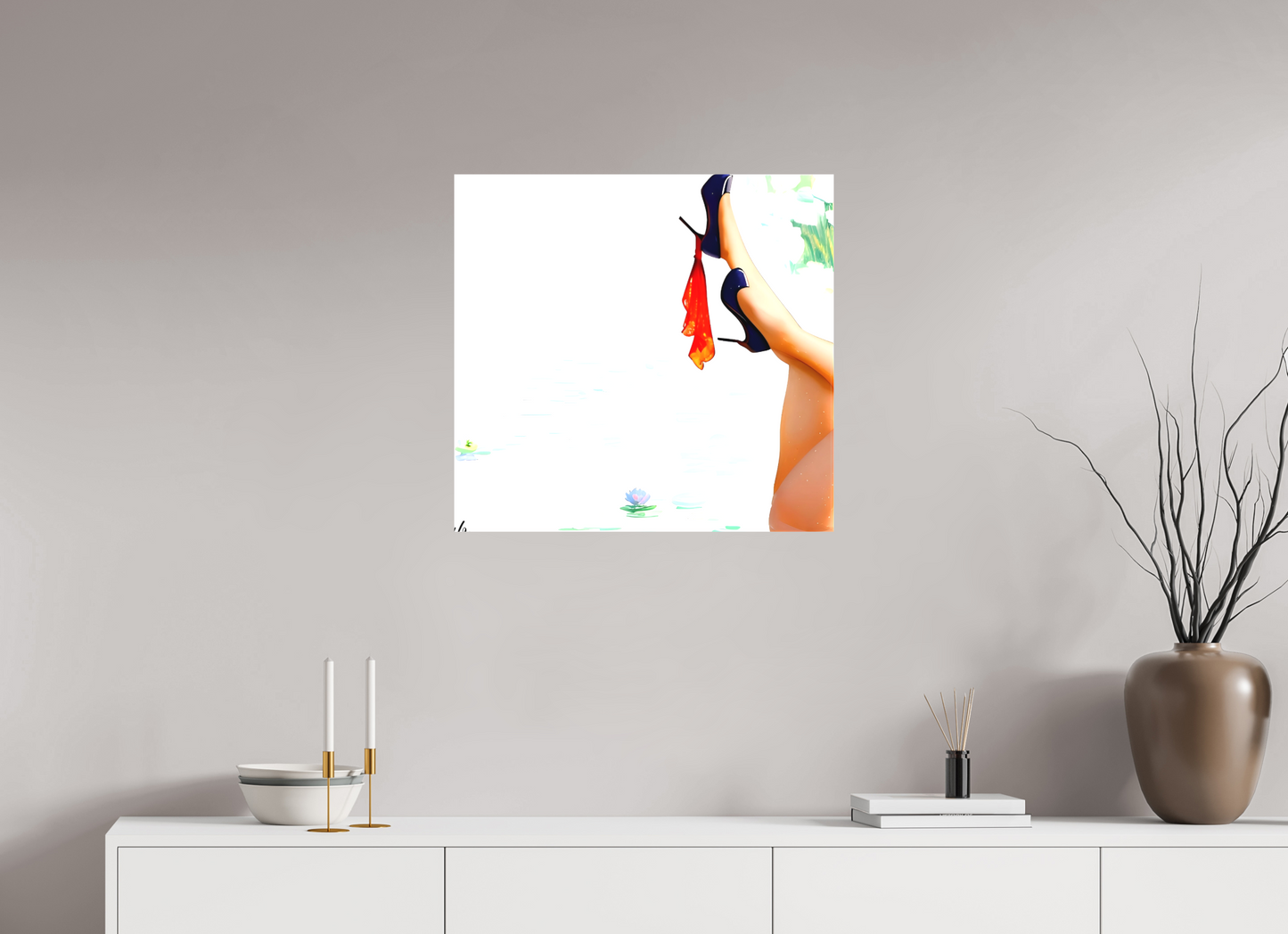 63,8 x 60 cm, TOILE MATTE Nymphéa Glamour