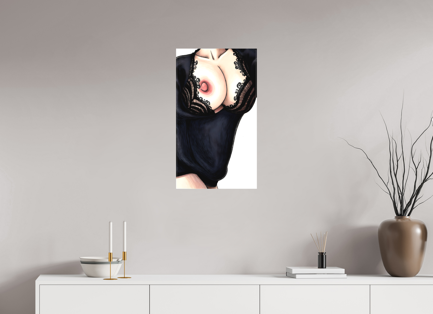 40 x 70,2 cm, Toile matte Dentelle dévoilée – L’audace du charme