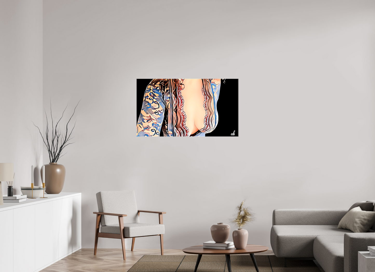 112 x 63 cm, Toile brillante Harmonie Sensuelle – L’Art de la Féminité