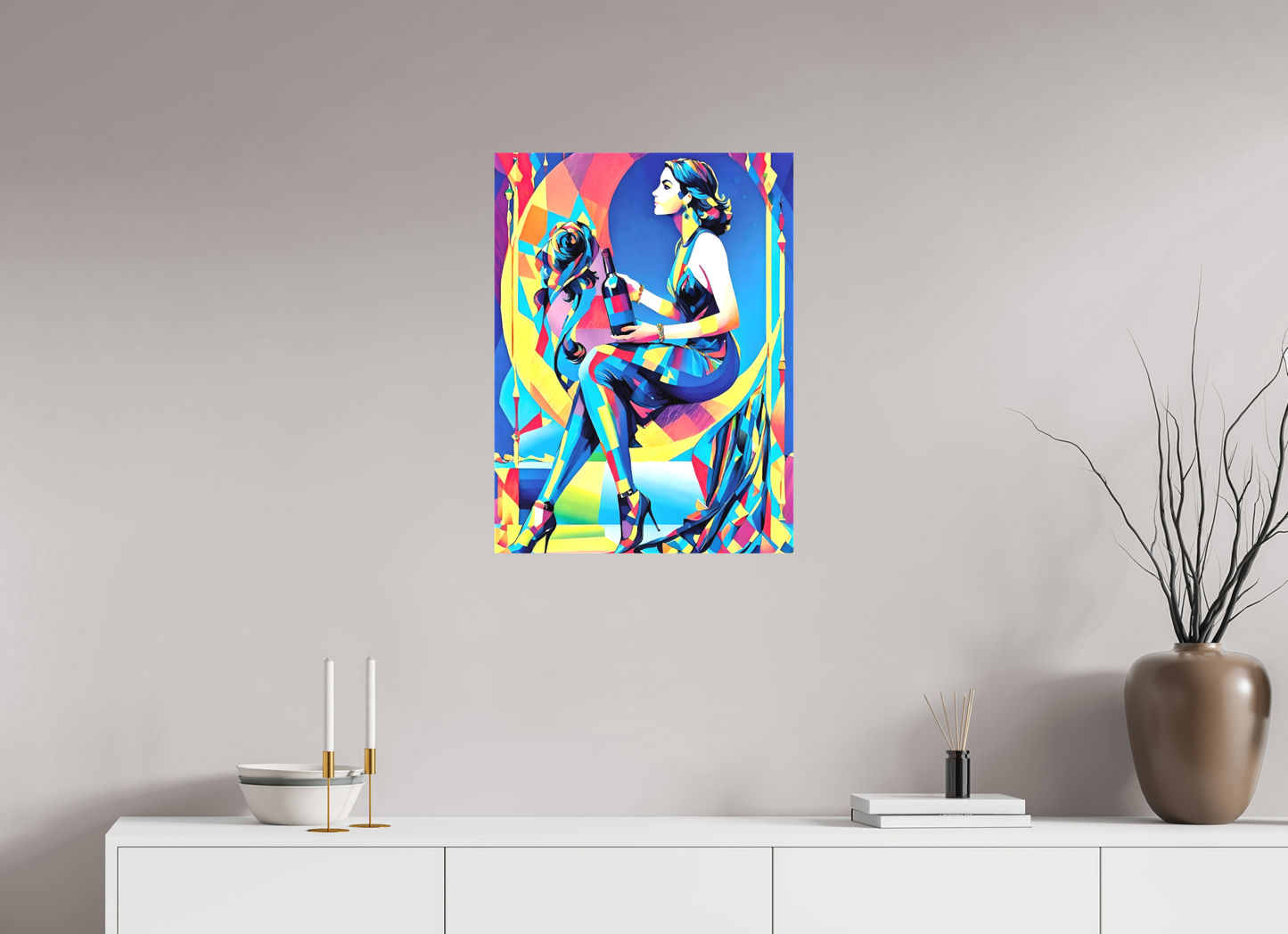 50 x 67,4 cm, Toile matte Ivresse Chromatique – L’Art de la Couleur et de la Féminité