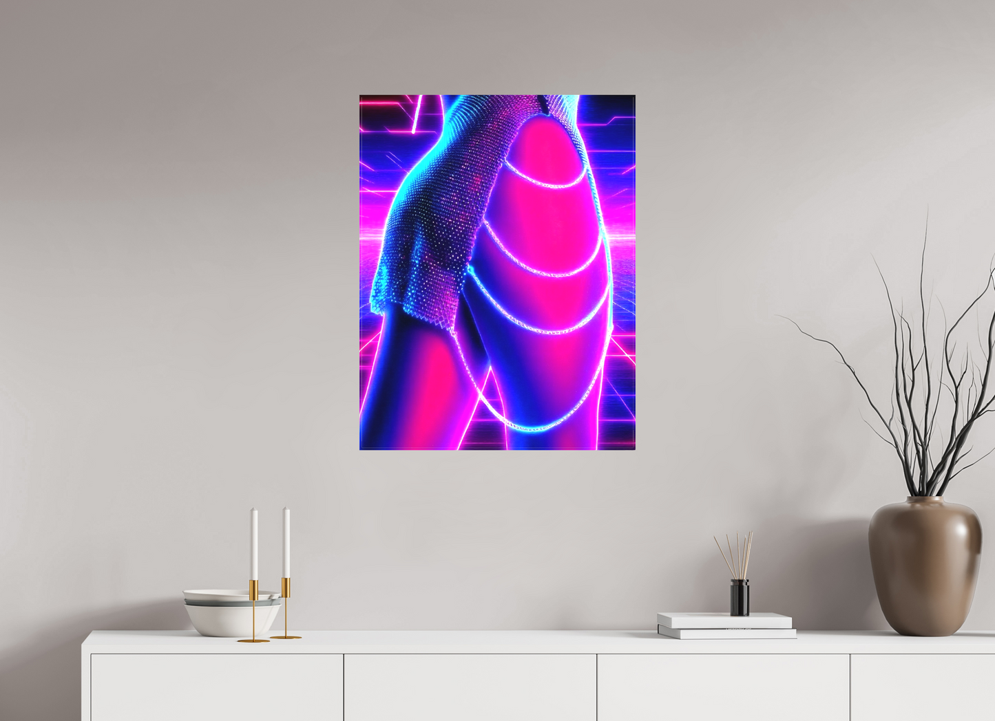 60 x 77,6 cm, TOILE MATTE Neon Dream