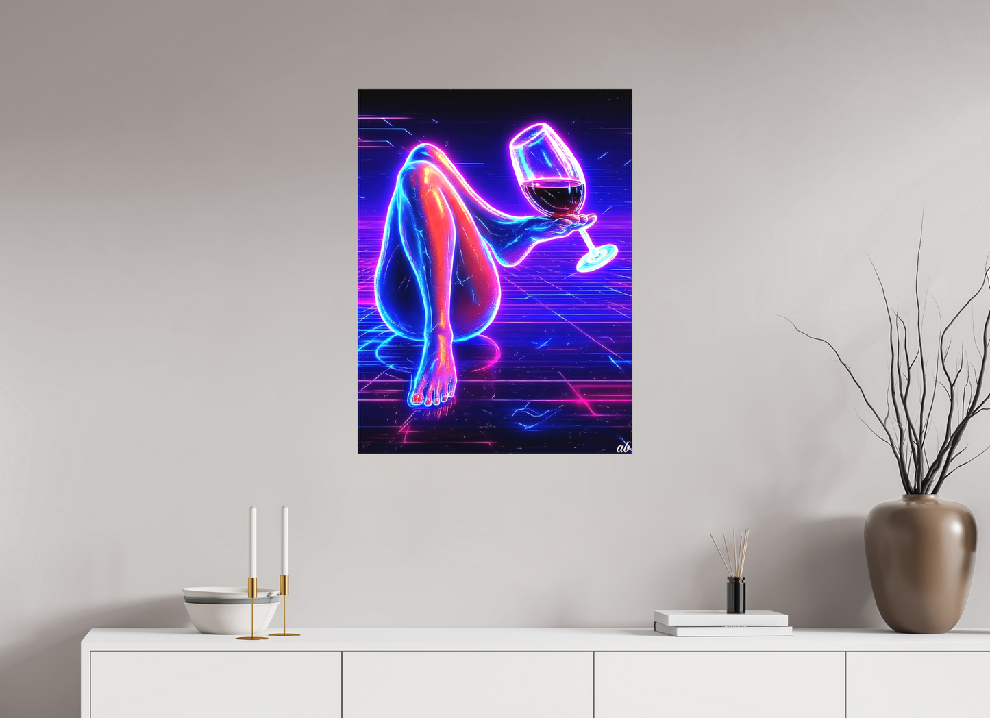 60 x 80 cm, Toile textile Ivresse Électrique