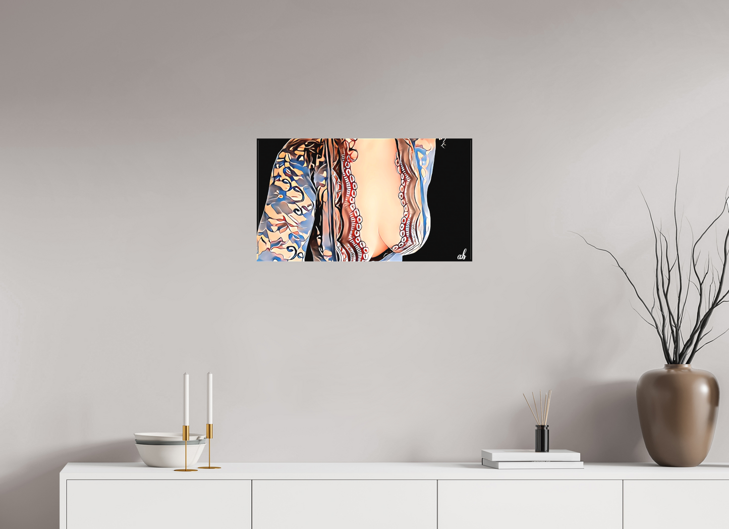 64 x 36 cm, Sublimation textile Harmonie Sensuelle – L’Art de la Féminité