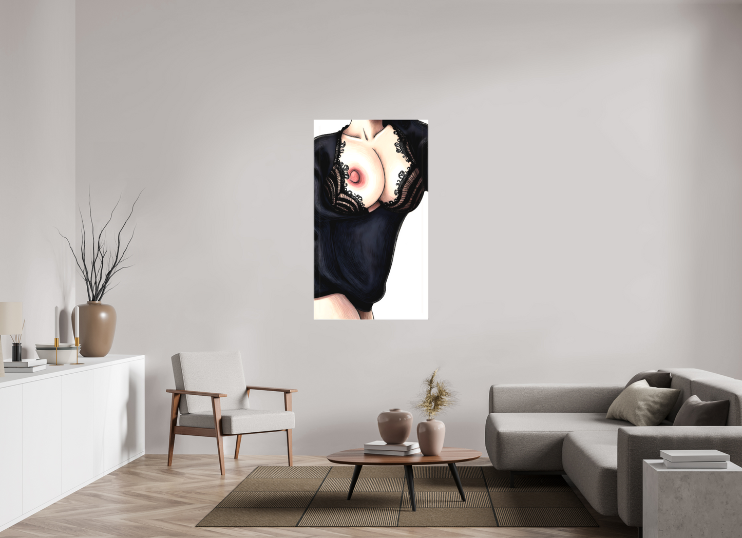 80 x 140,4 cm, Toile matte Dentelle dévoilée – L’audace du charme