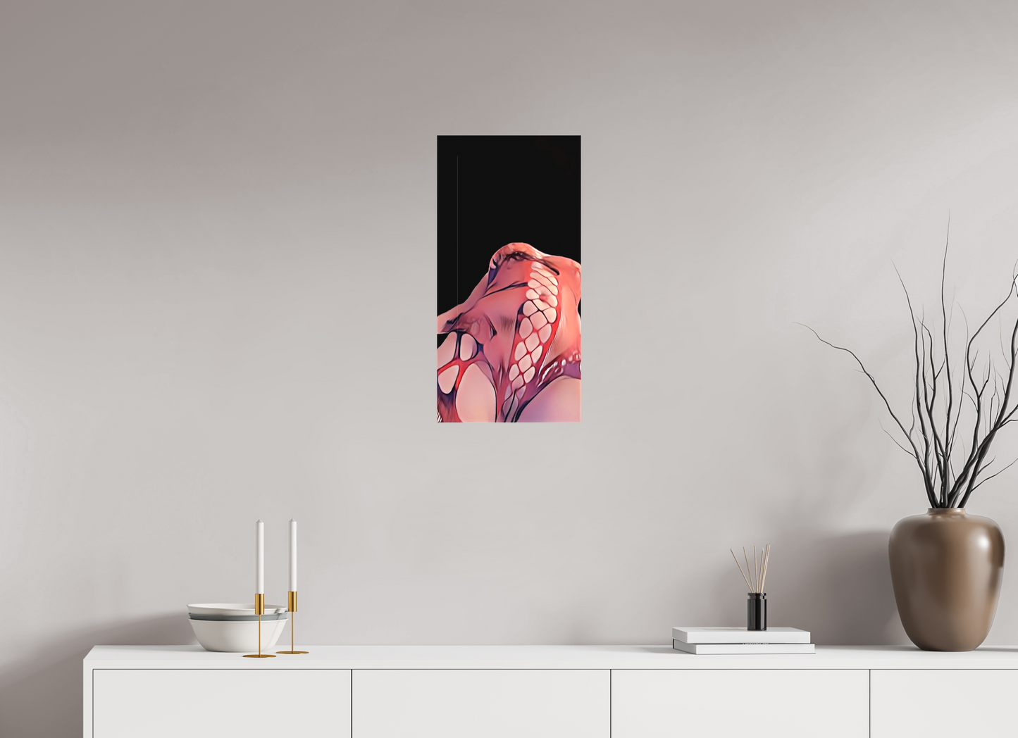 30 x 61 cm, Toile matte Là où naît le feu