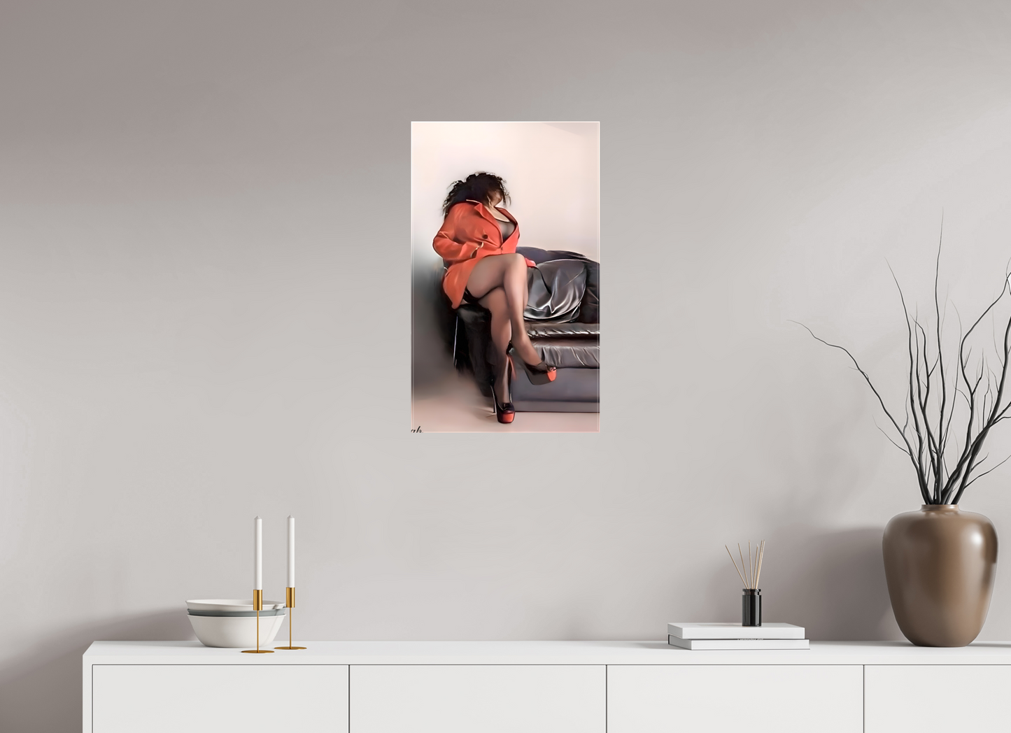 40 x 66,7 cm, Toile brillante Le Secret Écarlate