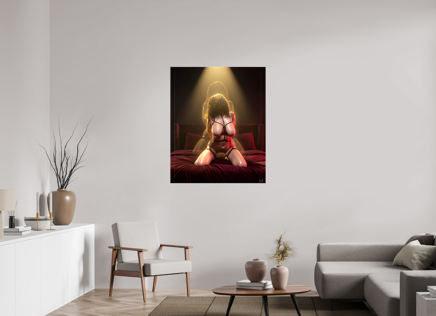 90 x 110 cm, Toile brillante L’Écho Secret du Désir