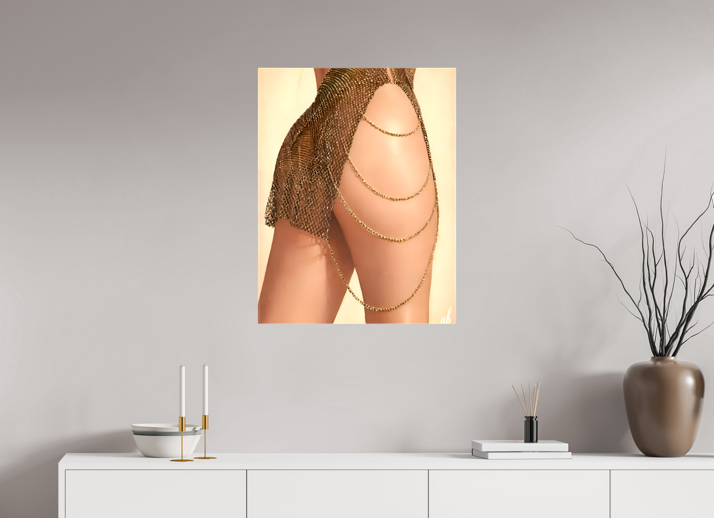 60 x 77,8 cm, Toile brillante Éclat Doré - Maille d'Or