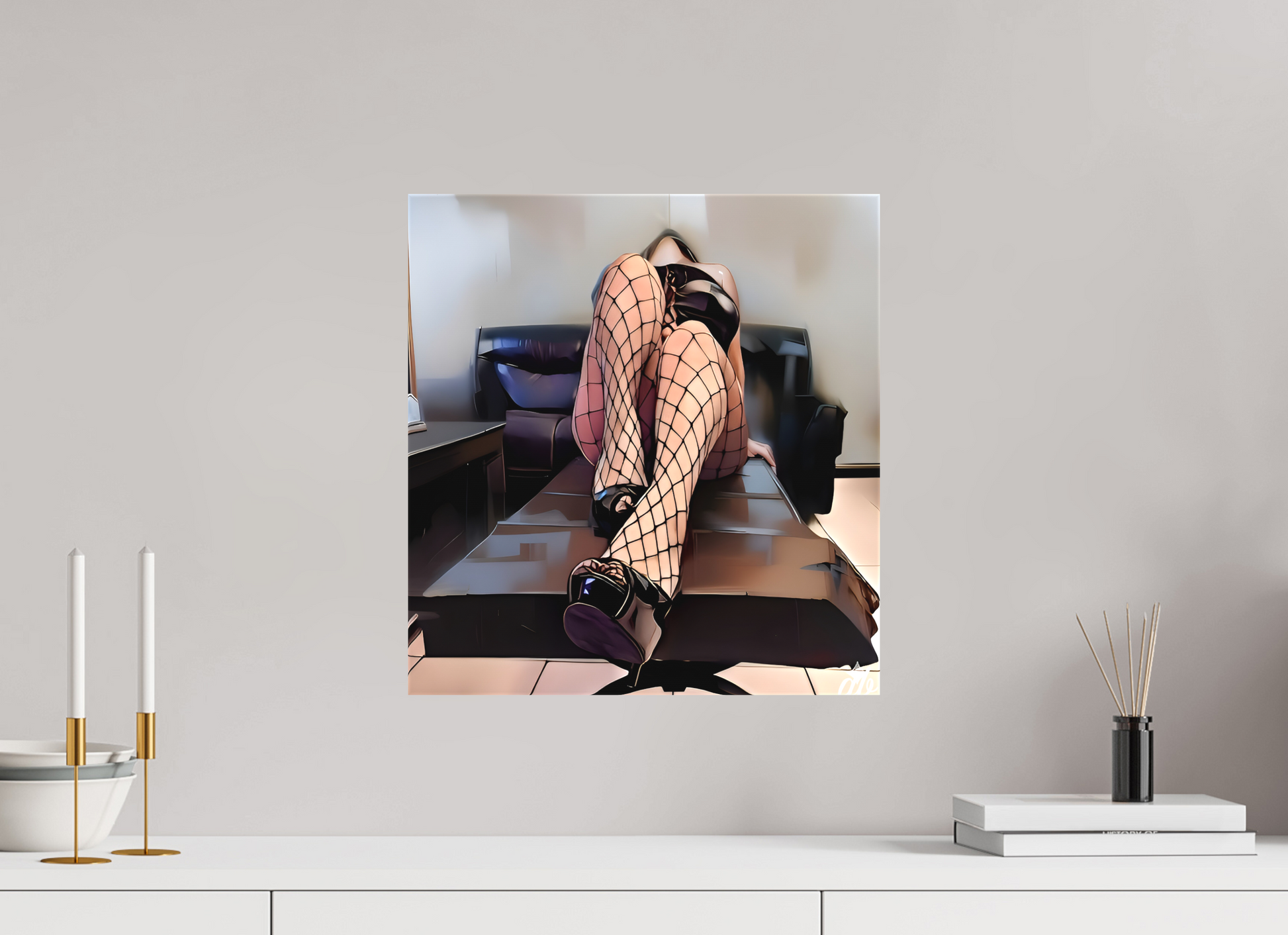 40 x 42,5 cm, Toile Sublimation textile Jeux d’Ombres – Élégance Captive