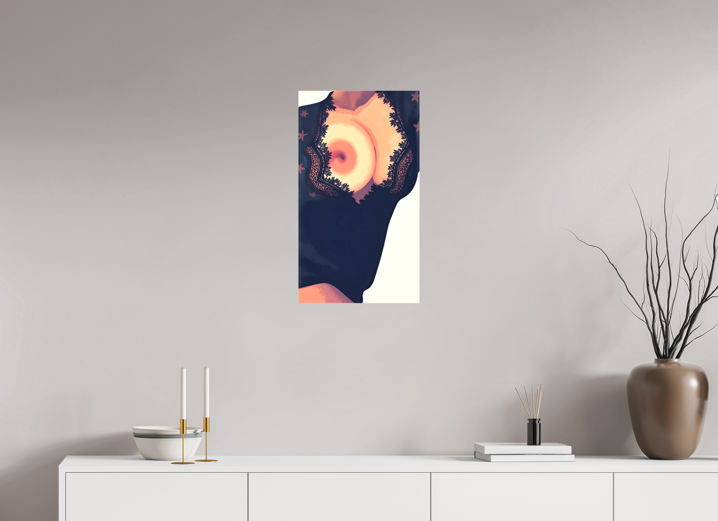 36 x 64 cm, Toile matte Éclat Intime – Dentelle & Désir