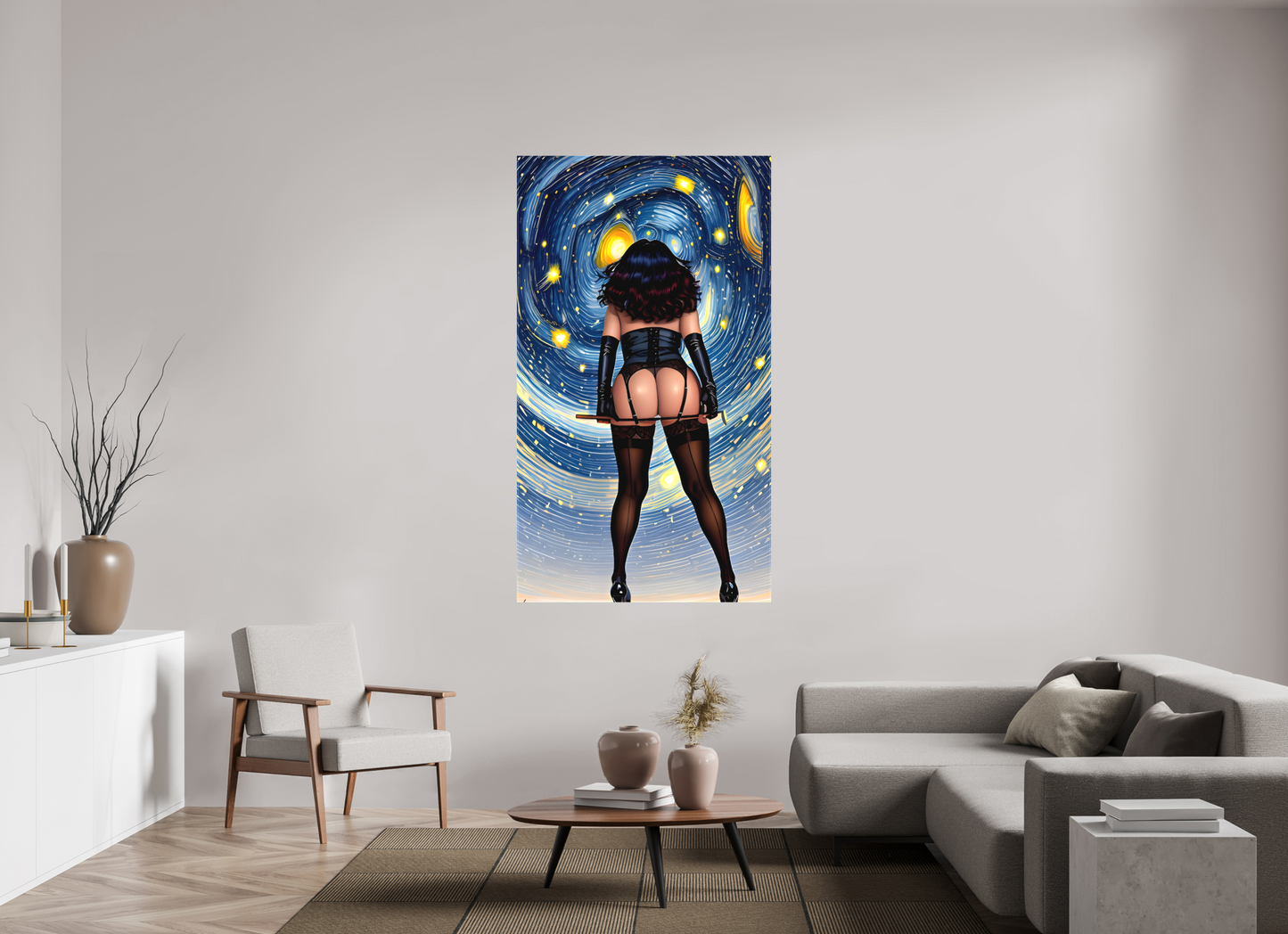 100 x 176,5 cm, Toile matte La Dame des Étoiles