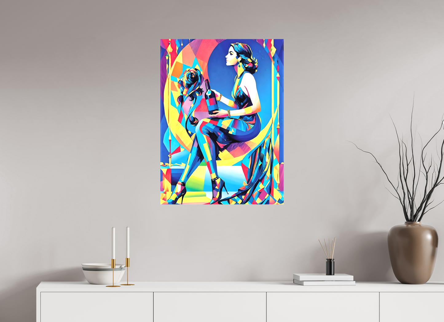 60 x 80,9 cm, Toile matte Ivresse Chromatique – L’Art de la Couleur et de la Féminité