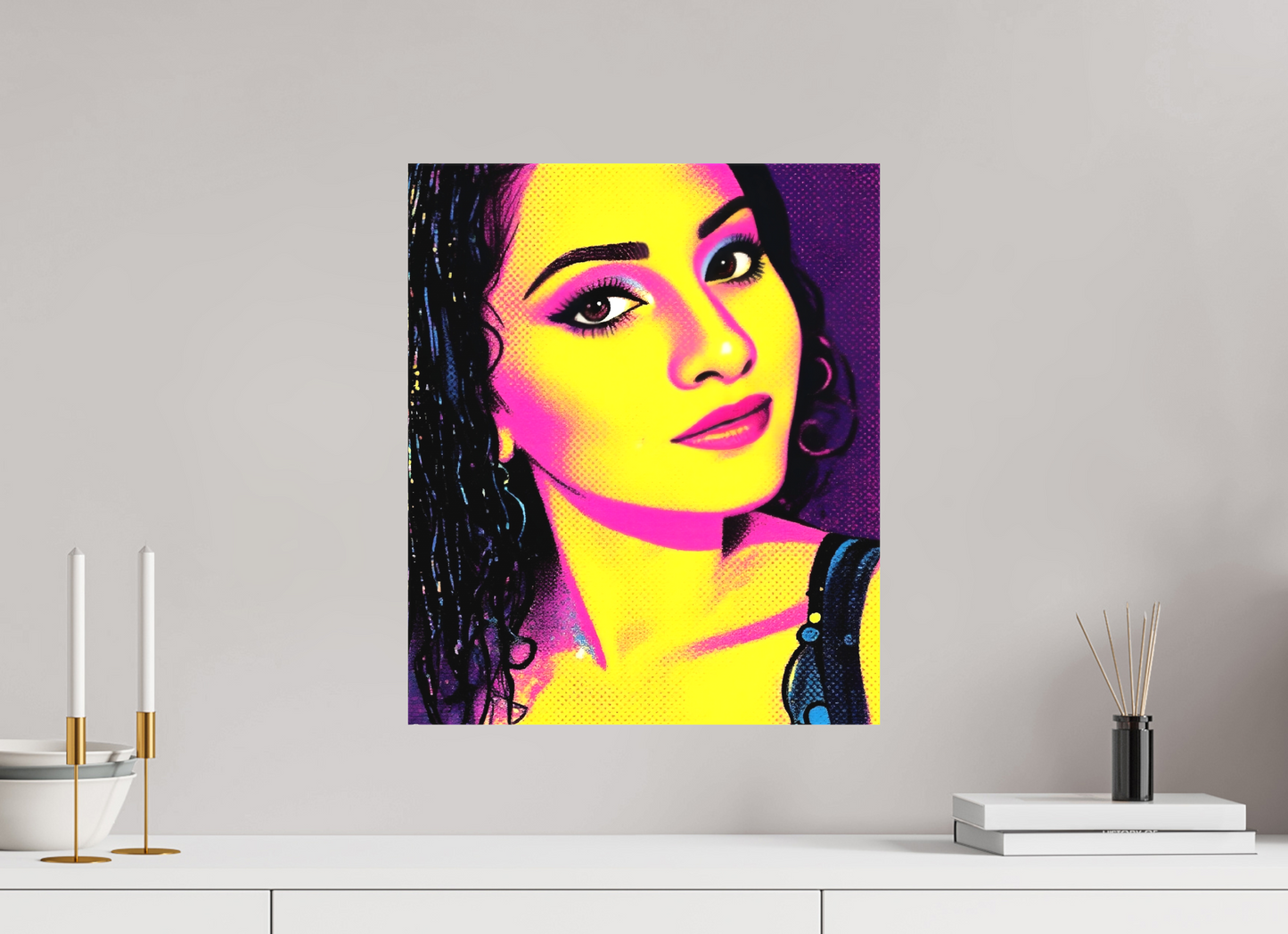 40 x 47,8 cm, Toile matte Éclat Pop – Portrait Néon