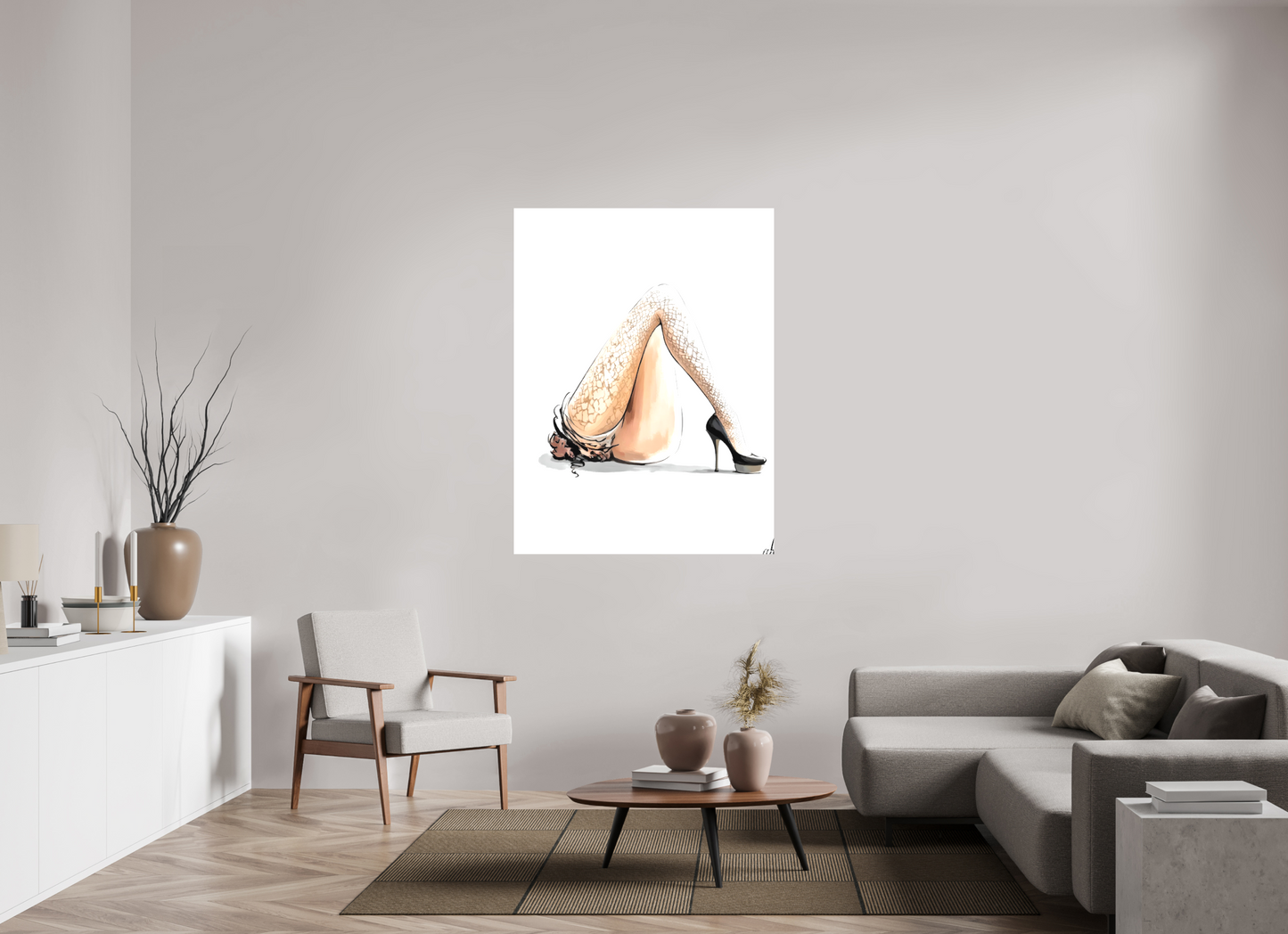 105 x 140 cm, Toile matte Lignes Sensuelles & Glamour