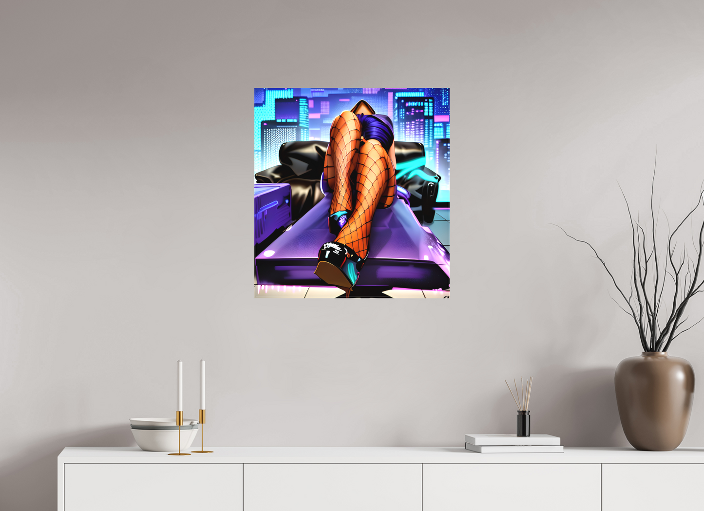 60 x 64,6 cm, Toile matte Neon Seduction