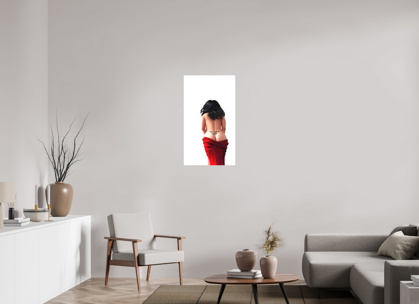 50 x 88,2 cm, TOILE MATTE Sous le Voile Écarlate