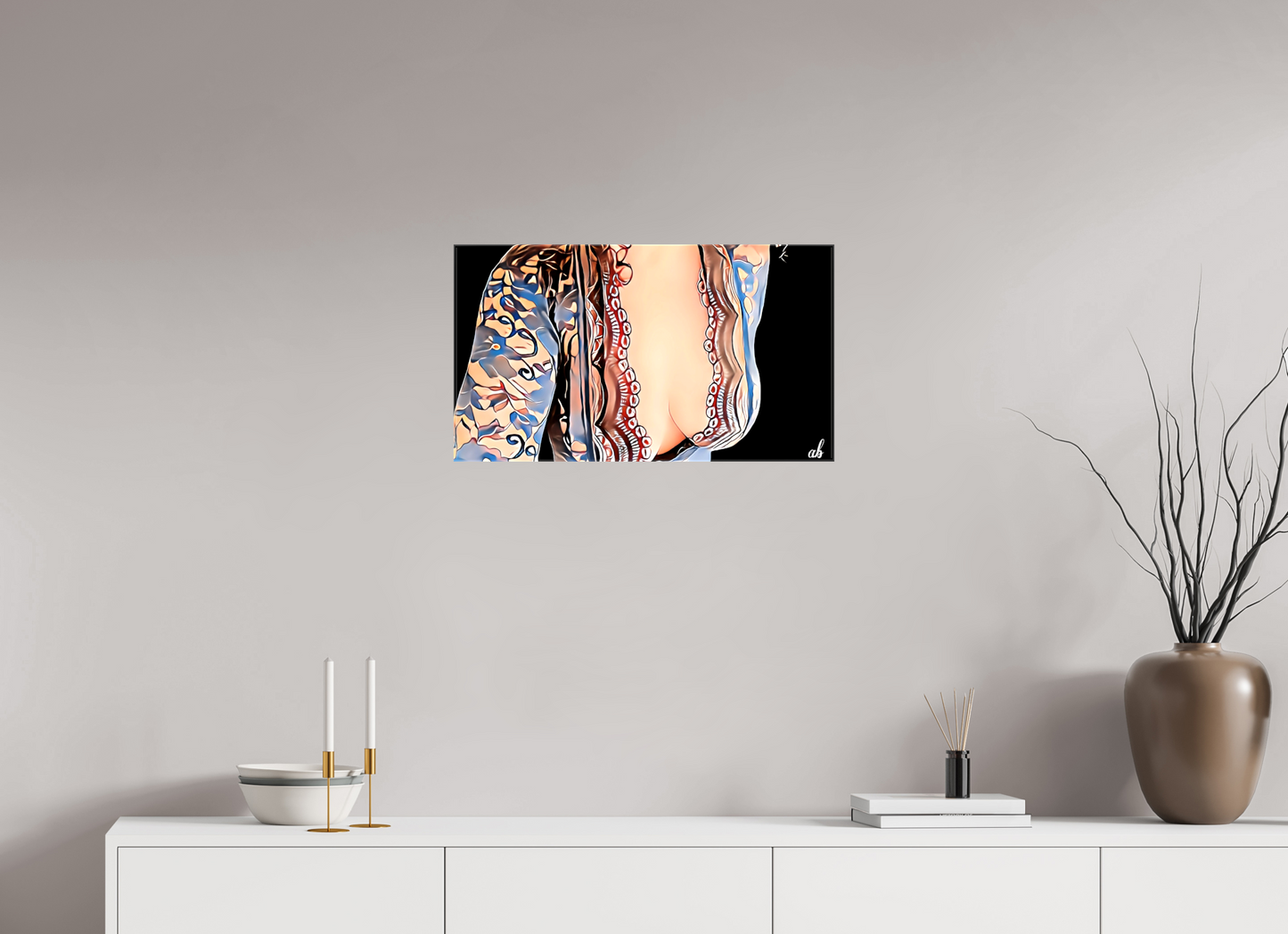 64 x 36 cm, Toile brillante Harmonie Sensuelle – L’Art de la Féminité