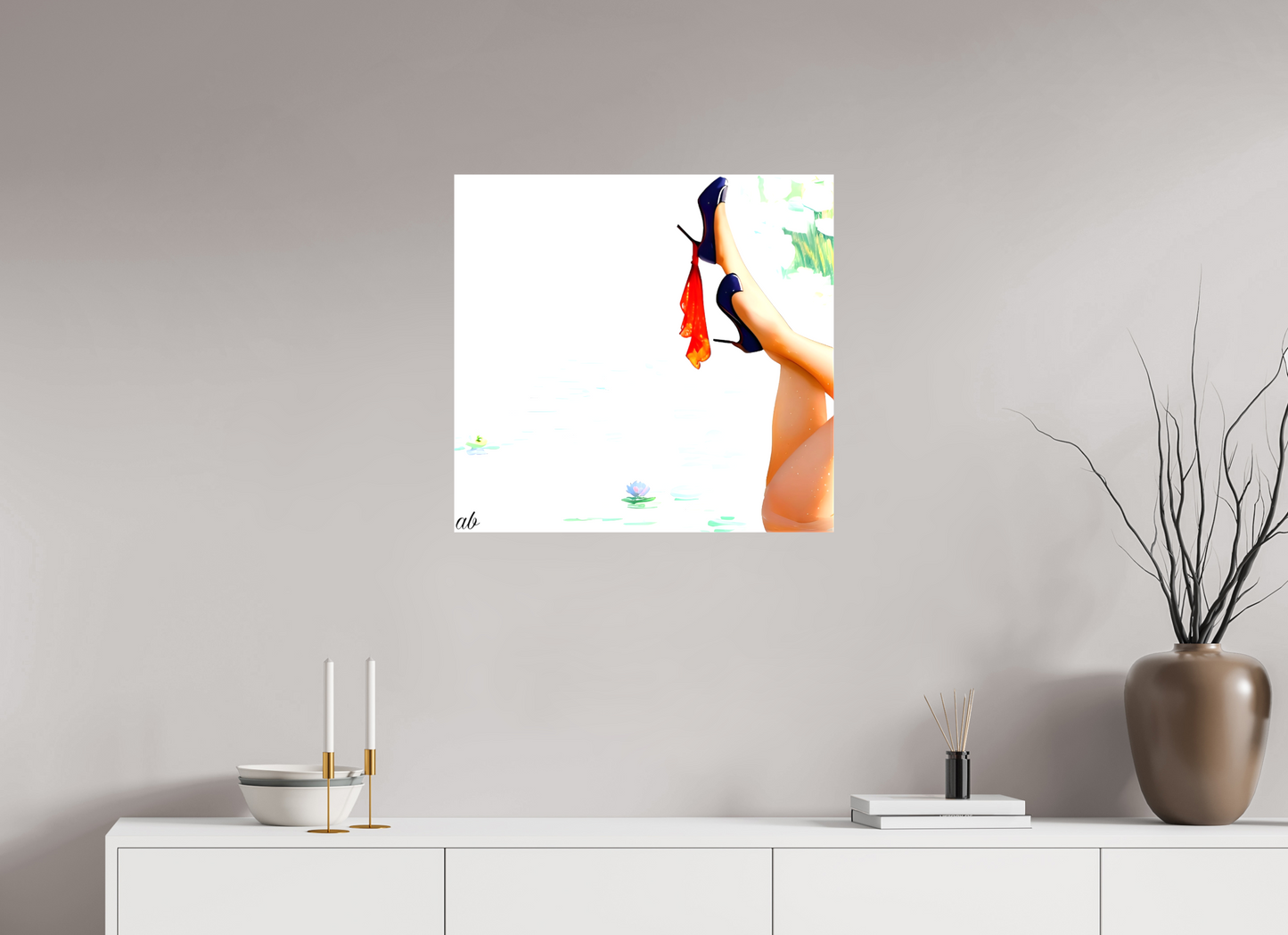 63,8 x 60 cm, Toile brillante Nymphéa Glamour