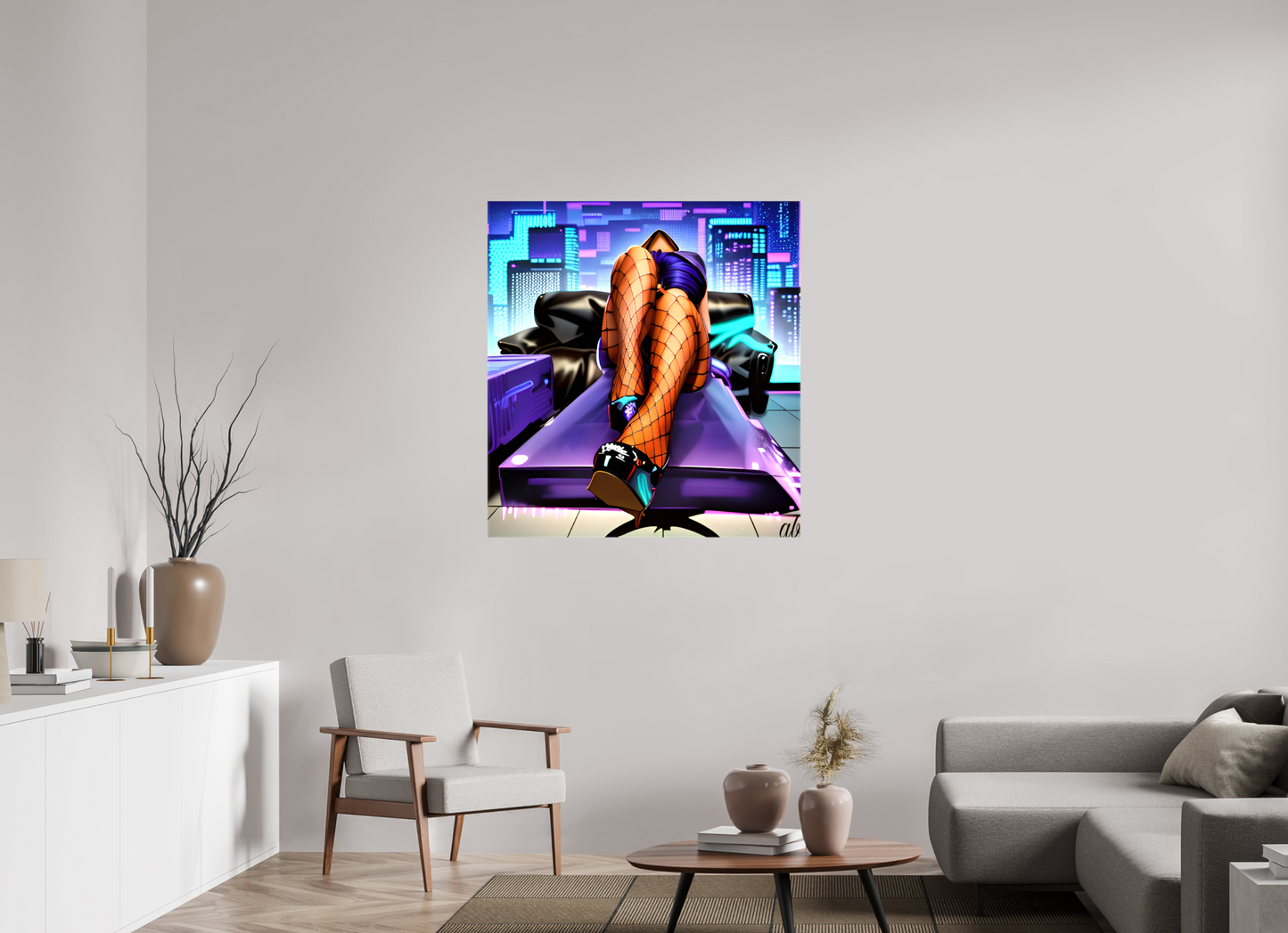 100 x 107,7 cm, Toile brillante Neon Seduction