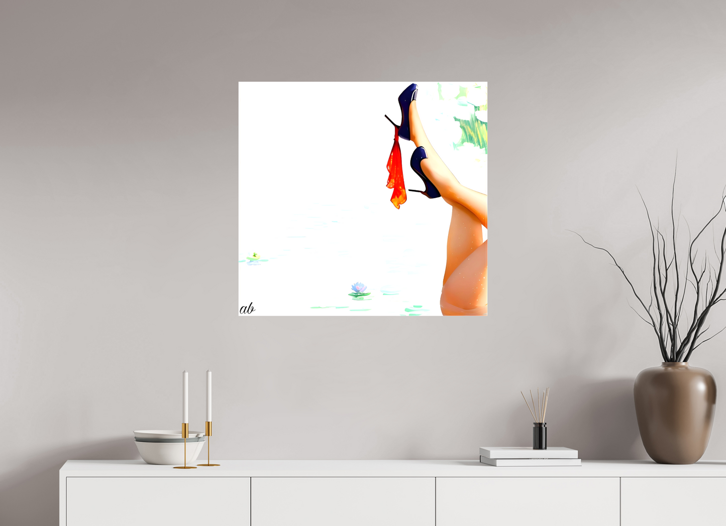 74,4 x 70 cm, Toile brillante Nymphéa Glamour