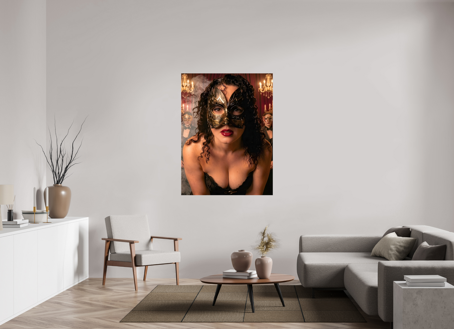 105 x 140 cm, Toile brillante Le Bal des Ombres